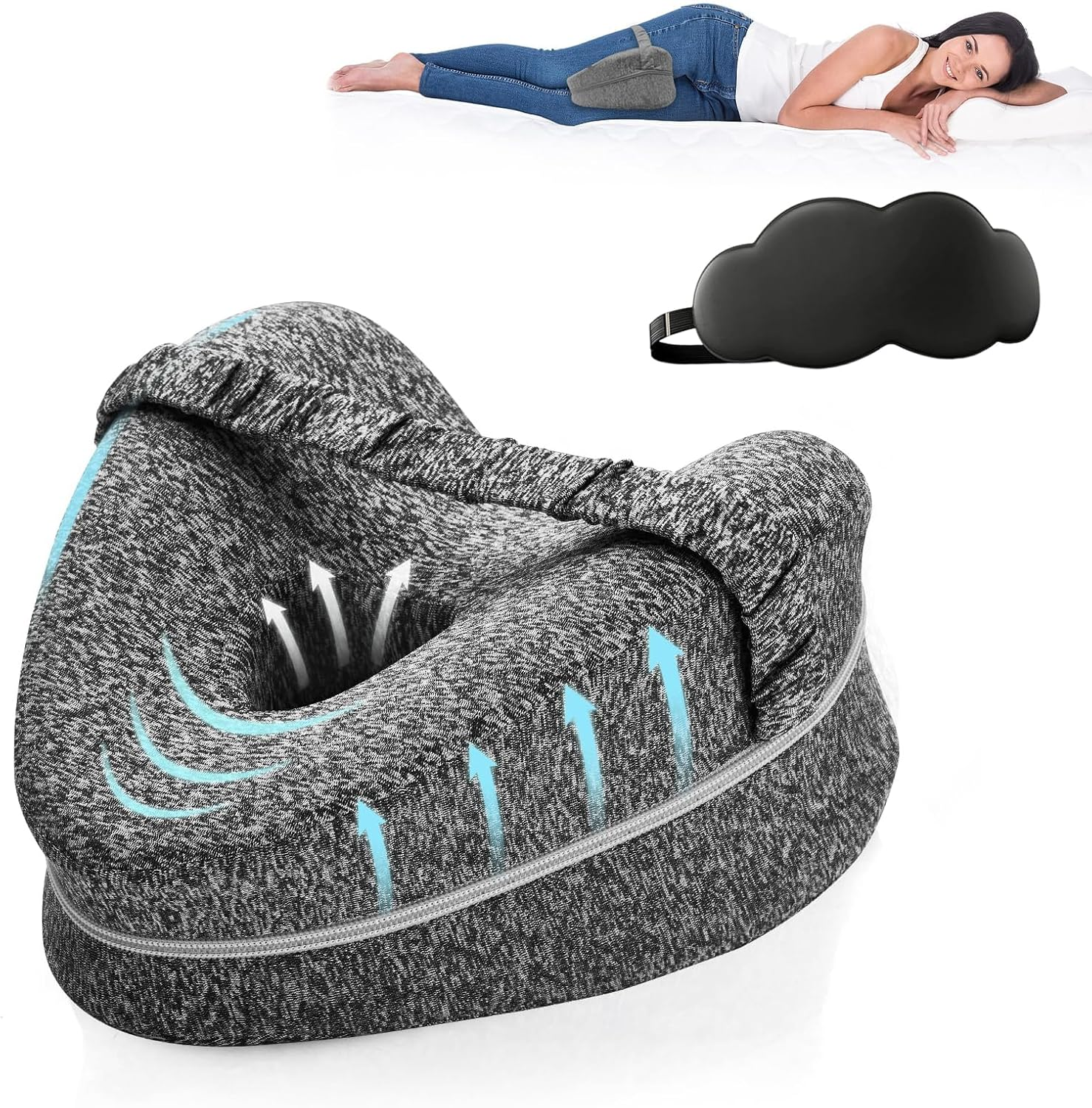 Alignment Pillows for Side Sleepers, Hip Alignment Pillow, Knee Pillow for Side Sleepers, Leg Pillows for Sleeping, Suitable for Relieving Leg, Back, Knee image number 2