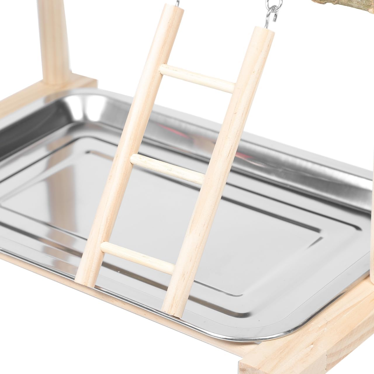 SUPVOX 1Set Bird Playground with Ladder Parakeet Perch Stand for Training and Play Natural Wood Bird Stand for Parrots Desktop Toy for Parakeets and Cockatiels image number 4