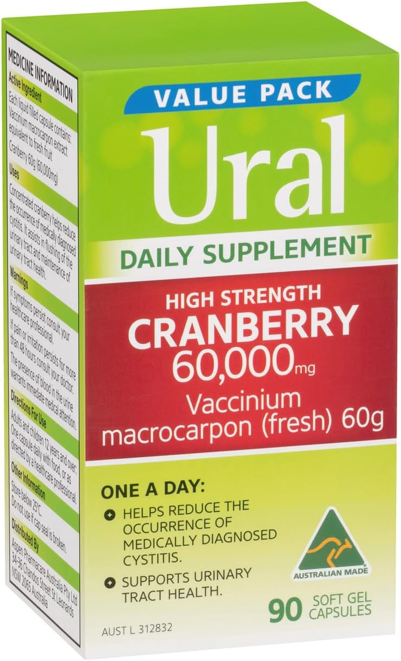 Ural 60,000Mg Daily Supplement High Strength Cranberry 90 Capsules image number 2