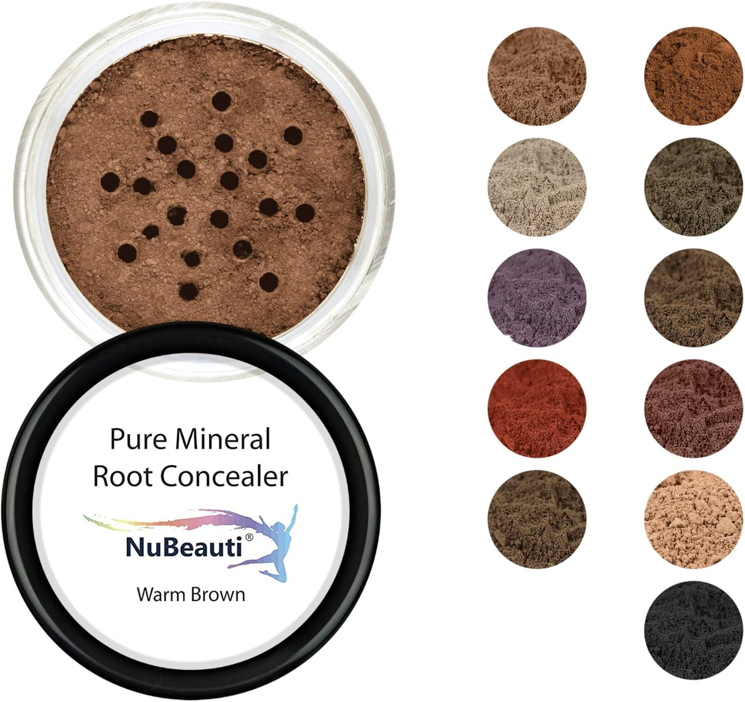 Nubeauti Root Touch up Powder - Natural Hairline Concealer with 11 Shades - Free of Fragrance, Talc & Parabens (With Brush, Warm Brown) image number 6