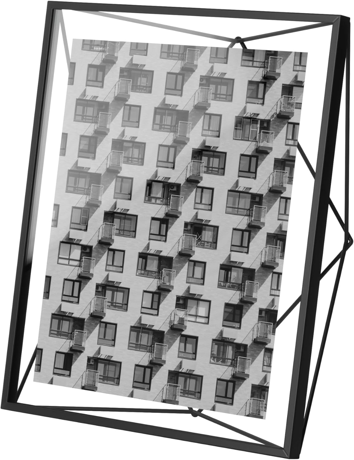 Umbra Prisma Picture Frame, 8X10 Photo Display for Desk or Wall, Black Photo Display
