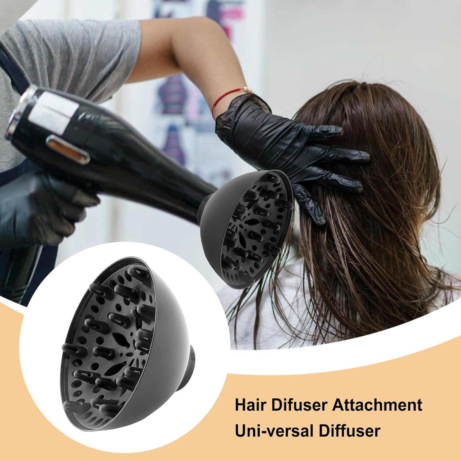 Curly Hair Diffuser - Hair Dryer Diffuser Attachment,Styling Appliances Parts for Drying Heat Blow Natural Straight Wave Wavy Travel Vacation Spa Summer Morning Night Day image number 2