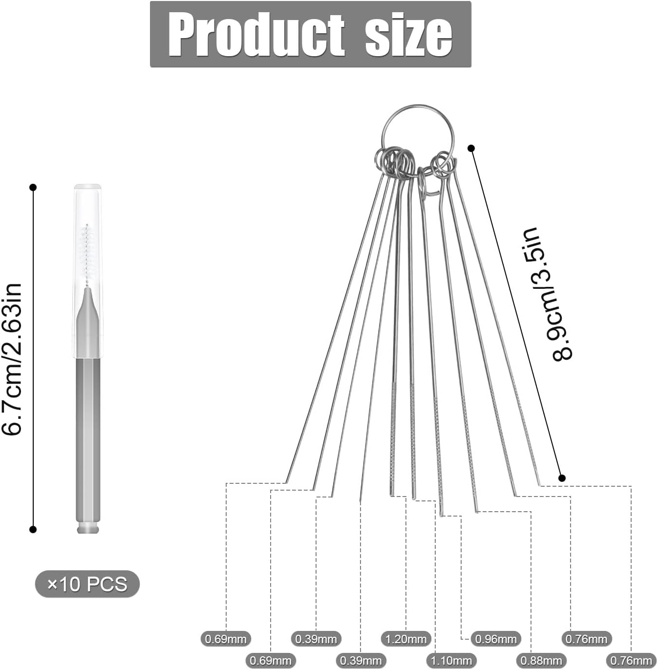 10Pcs Shower Head Cleaners, with 10Pcs Needle Picks Anti-Clogging Shower Head Cleaning Brush Tiny Crevice Cleaner Tool for Small Holes Gaps Nozzle Window Slot Household Bathroom (Gray) image number 3