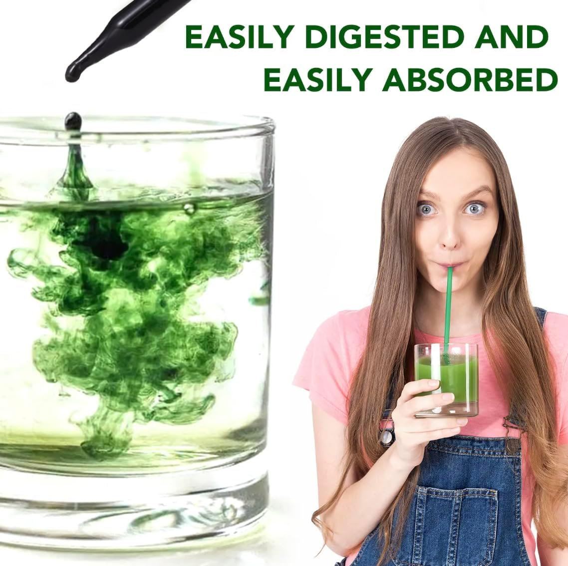 Liquid Chlorophyll Drops - 100% Support Natural Detox & Cleanse - Supports, Energy & Immunity - Internal Deodorant & Antioxidant - Highly Absorbable Vegan Formula - 60Ml image number 5