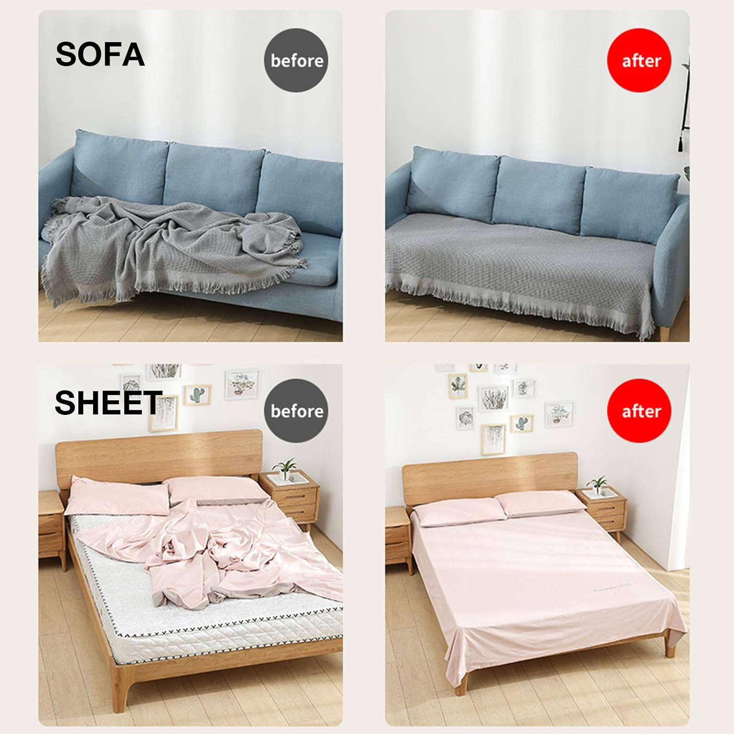 Auzly 10-Pack Rug Gripper Tape | Double Sided Anti-Slip Carpet Tape | Washable Reusable Rug Pad for Hardwood & Tile Floors | Secure Floor Mats & Carpets | Home D&eacute;cor Essential (Gray) image number 4