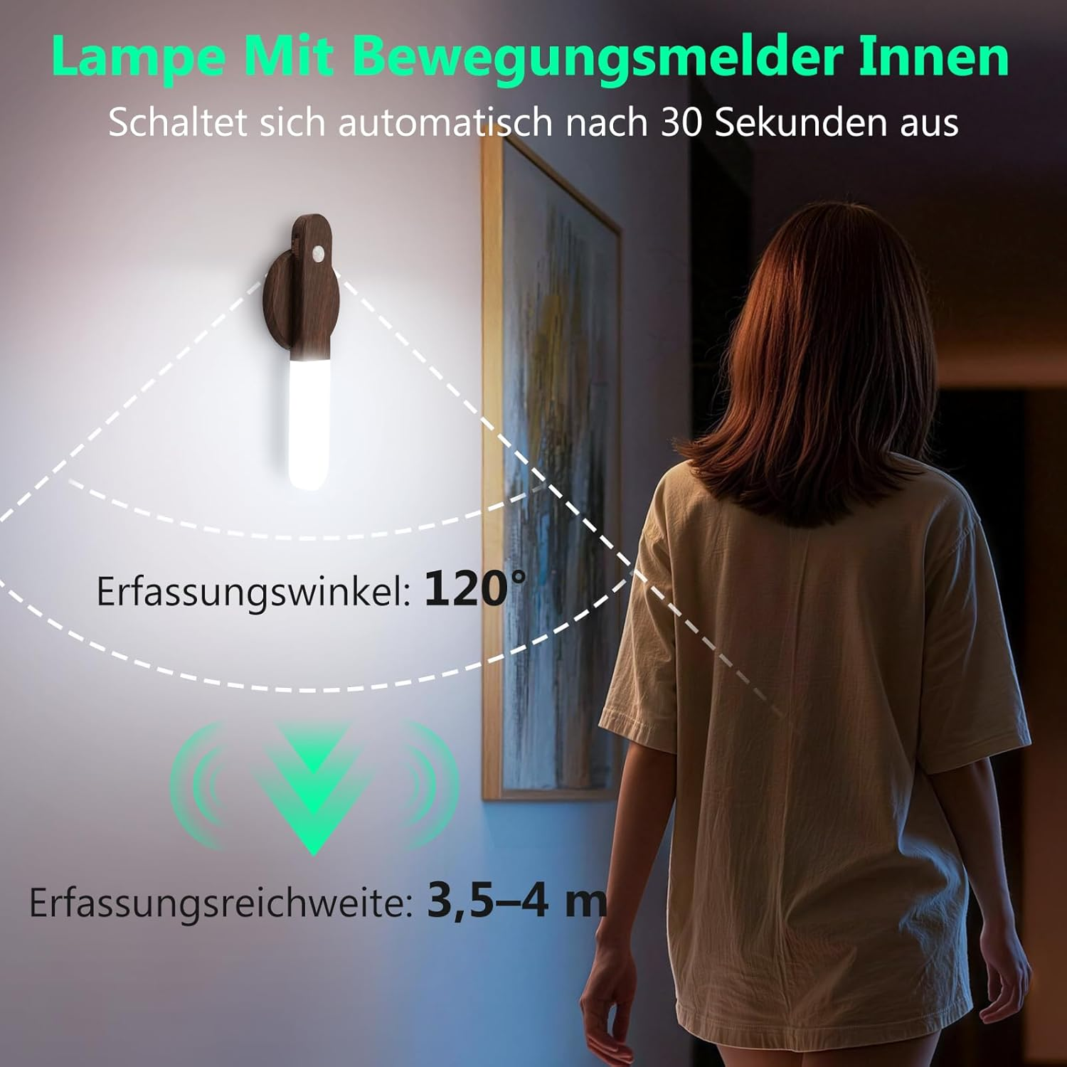 Toowell Battery Wall Light Indoor Wall Light without Power Connection Battery Wall Lamp with Motion Sensor Night Light with Motion Sensor image number 6