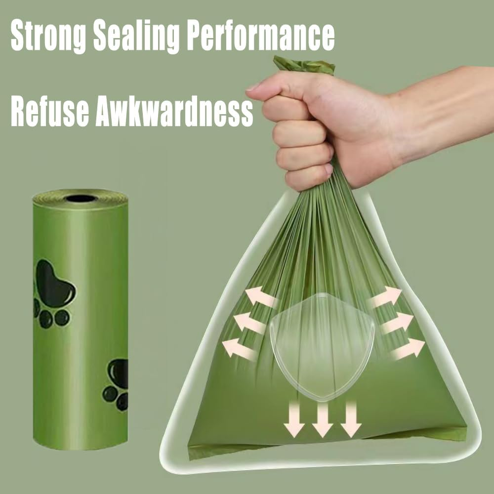 Biodegradable Dog Waste Bags with Dispenser, Bags for Dogs, Waste Bags for Dogs (120 Units, 8 Rolls), Green image number 3