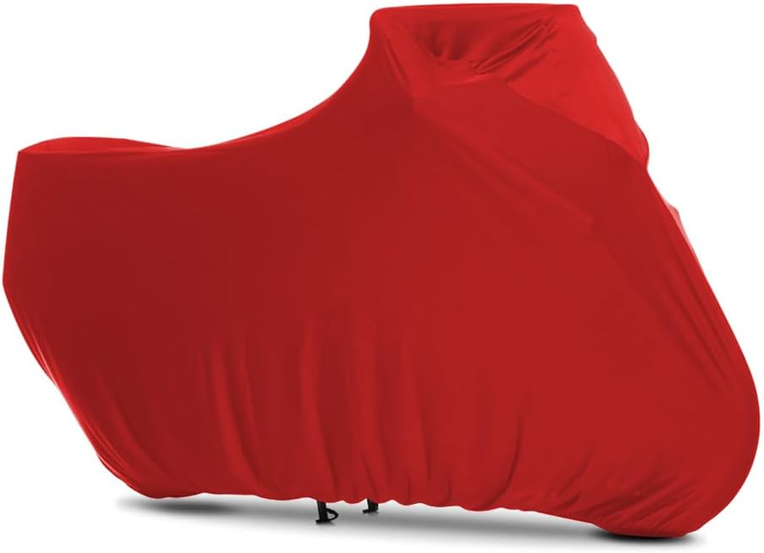 Indoor Motorcycle Cover Soft Stretch Dustproof Cover Compatible with All Motor, 96 Inches,Red image number 1