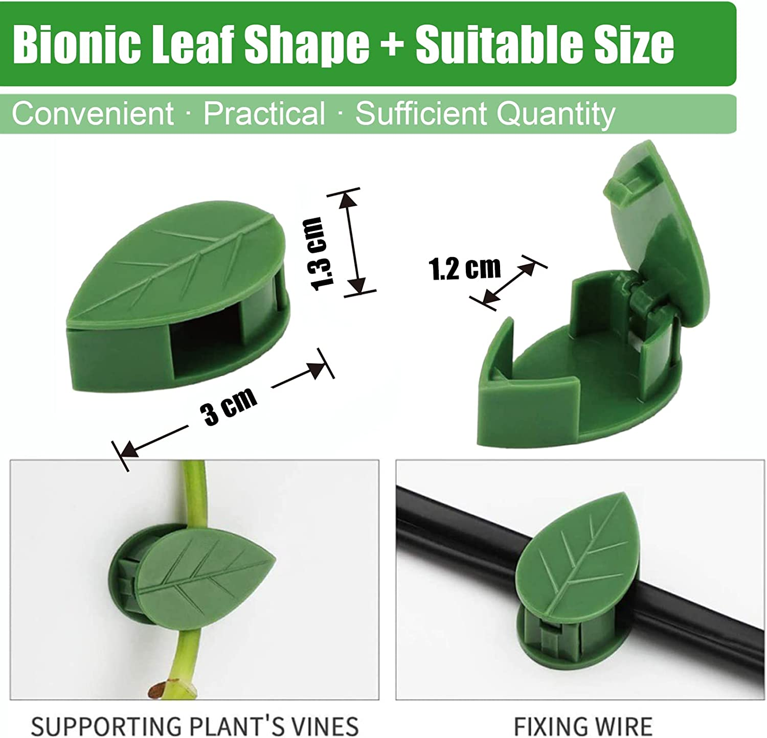 Plant Climbing Support Clips,Decoration Leaf Fixture Clips, Self-Adhesive Green Vine Clip (40Pcs Plant Climbing Support Clips) image number 6