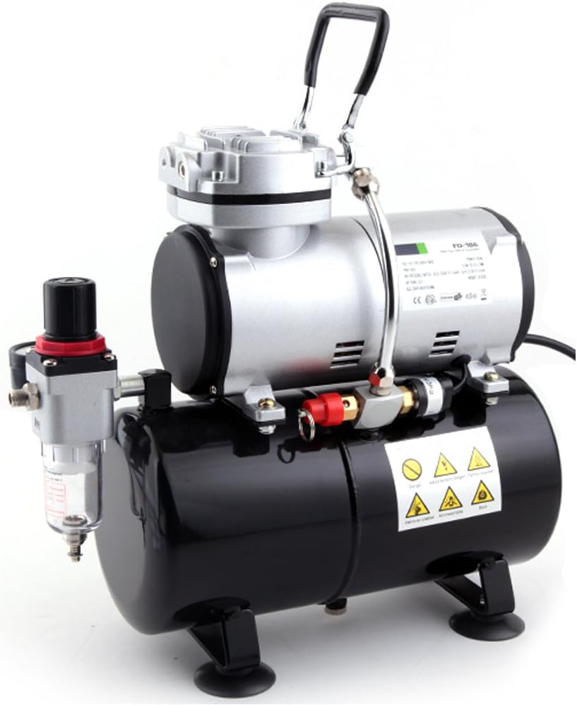 Fengda FD-186 Airbrush Compressor with Air Tank, Powerful Air Flow and Air Pressure, Pressure Vessel, 4 Bar, Auto Stop