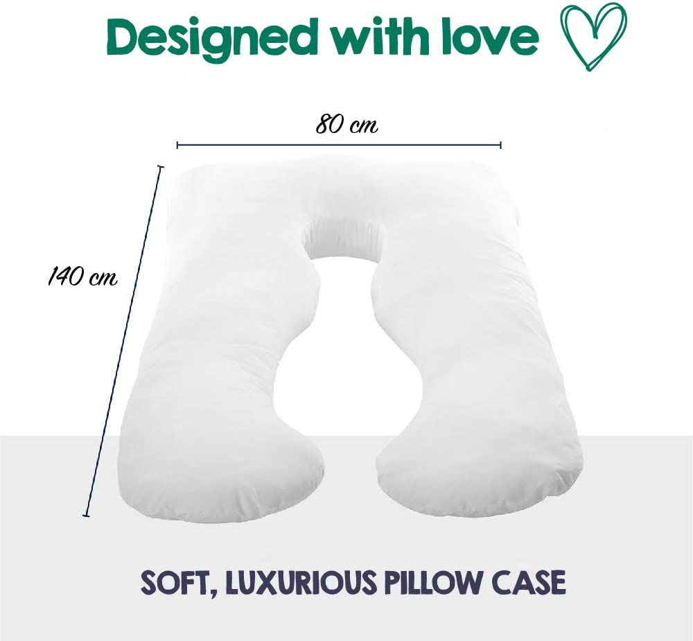 Woolcomfort Australian Made Pregnancy/Maternity/Nursing Pillow Body Feeding Support (Pillowcase Included) (Cream)