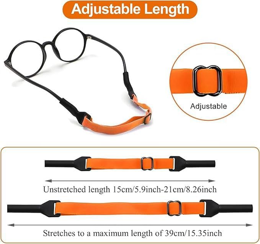 Glasses Strap Sunglasses Strap Glasses Chain Adjustable Eyeglasses Retainer Strap, Glasses Straps Holder Anti-Slip, Glasses String Cord Universal Eyewear Holder for Men Women 8 Pack