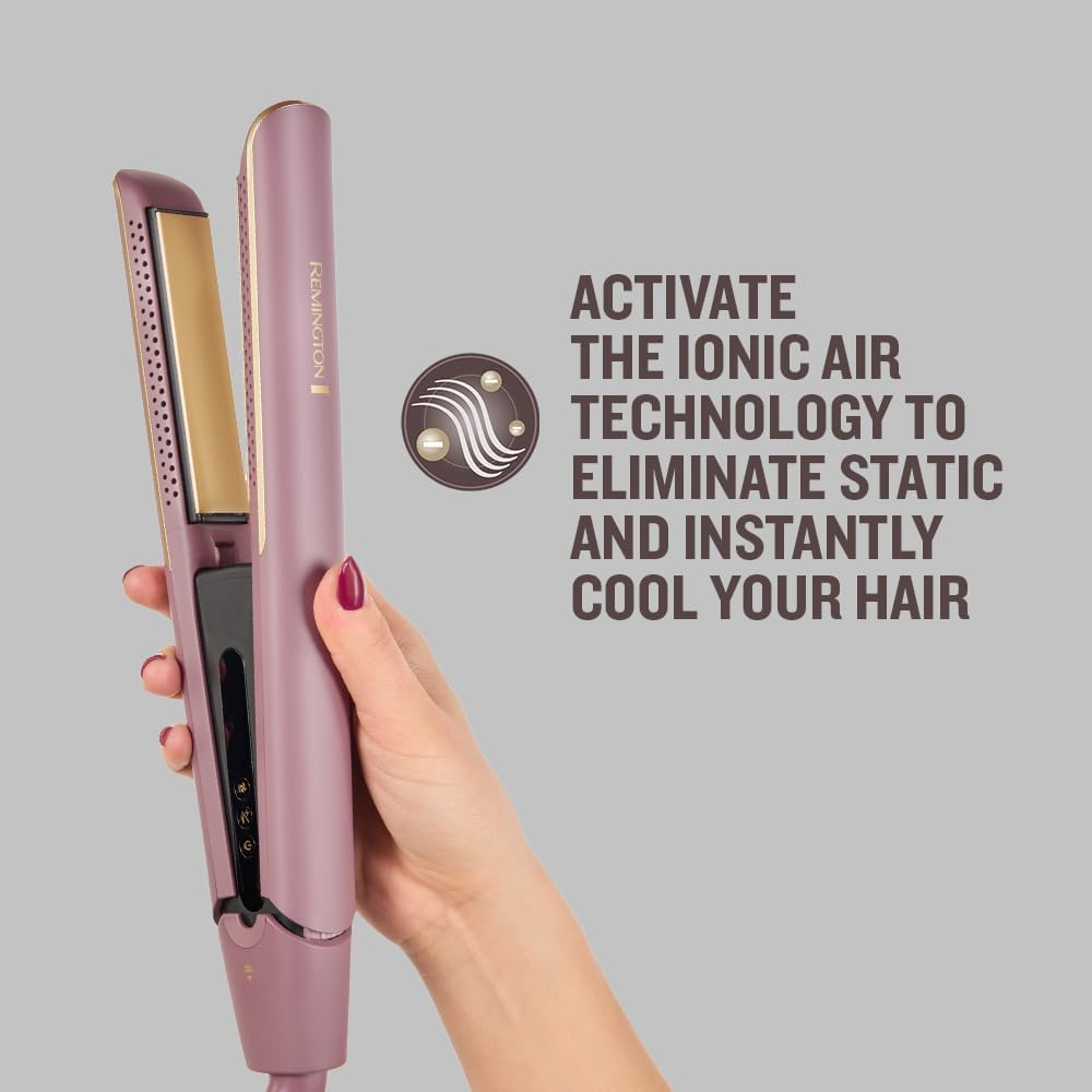 Remington Airvive S8930 Hair Straightener with Ion Technology, Ceramic Coating with Micro Conditioner, Thin Plates, LCD Display, Temperature 150-230 &deg;C image number 5