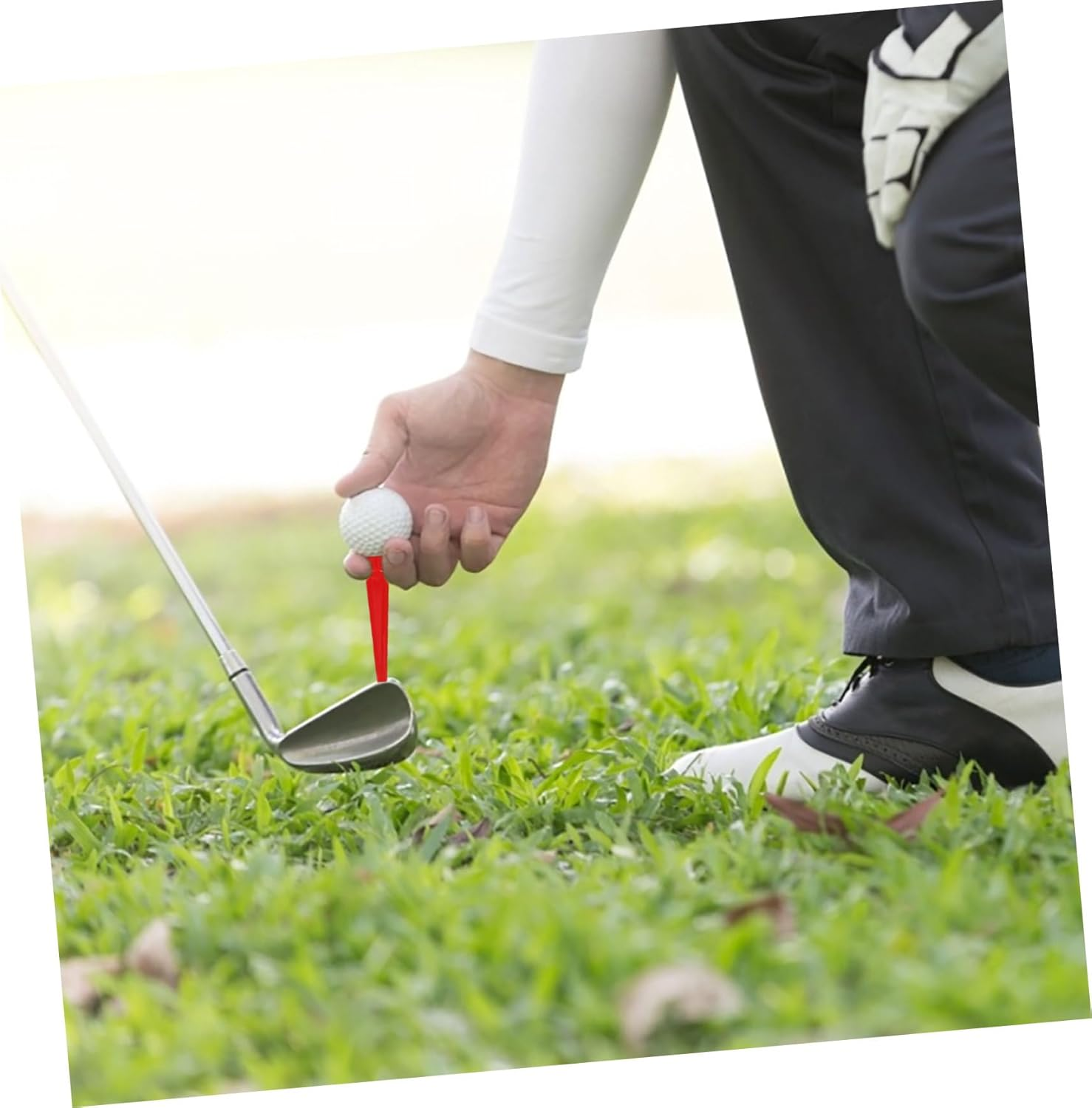 OHPHCALL 50Pcs Unbreakable Plastic Golf Tees Flat Training Equipment Accessories Colors Lightweight for Training image number 2