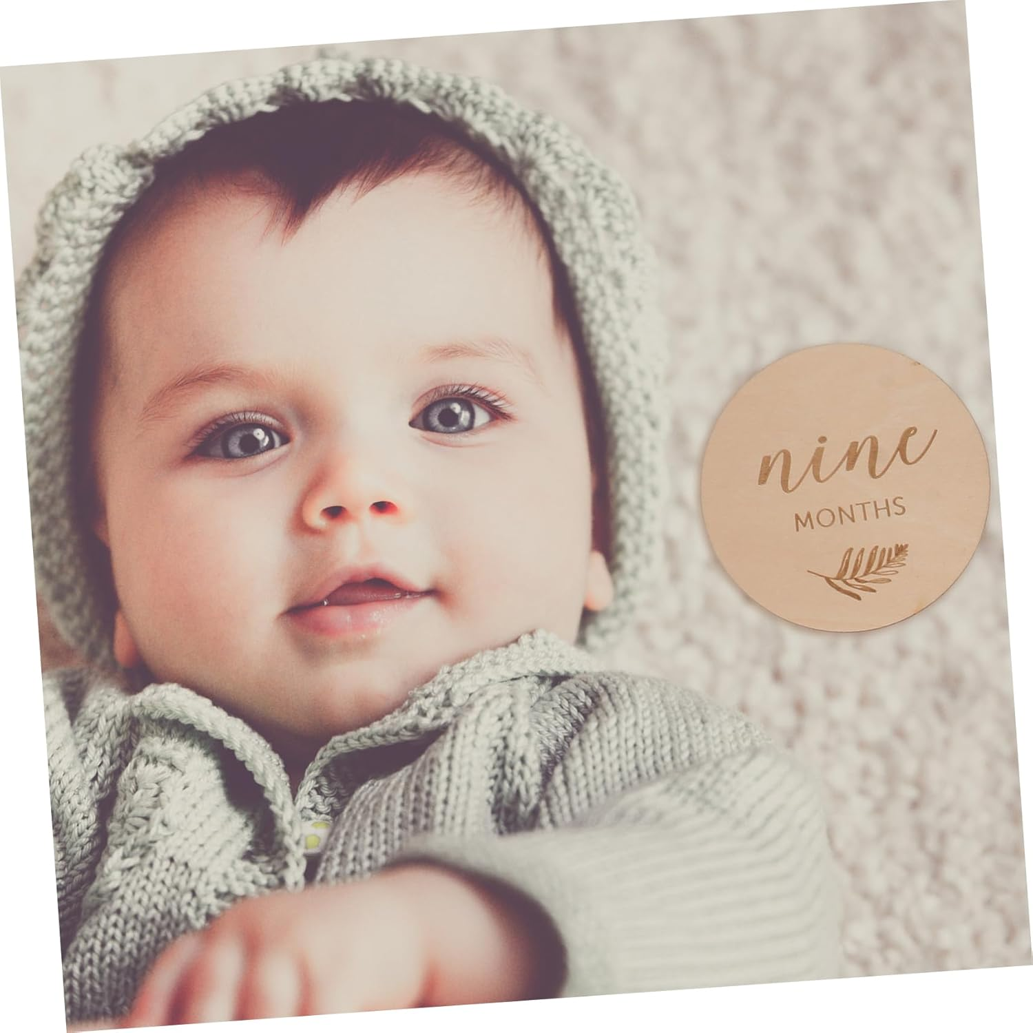 12Pcs Wood Milestone Discs Newborn Milestone Cards for Birthday Decorations Tummy Toys - Assorted Color image number 5