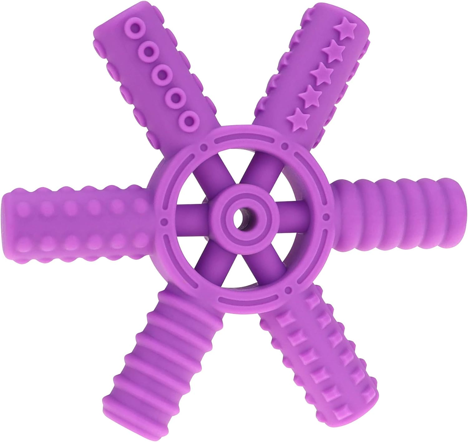 Panny & Mody Silicone Rudder Teether, Sensory Chew Toy with 6 Different Textures, Perfect Chewable Toys for Kids Boys and Girls with ADHD, SPD, Teething, Autism, Biting Needs(Green)