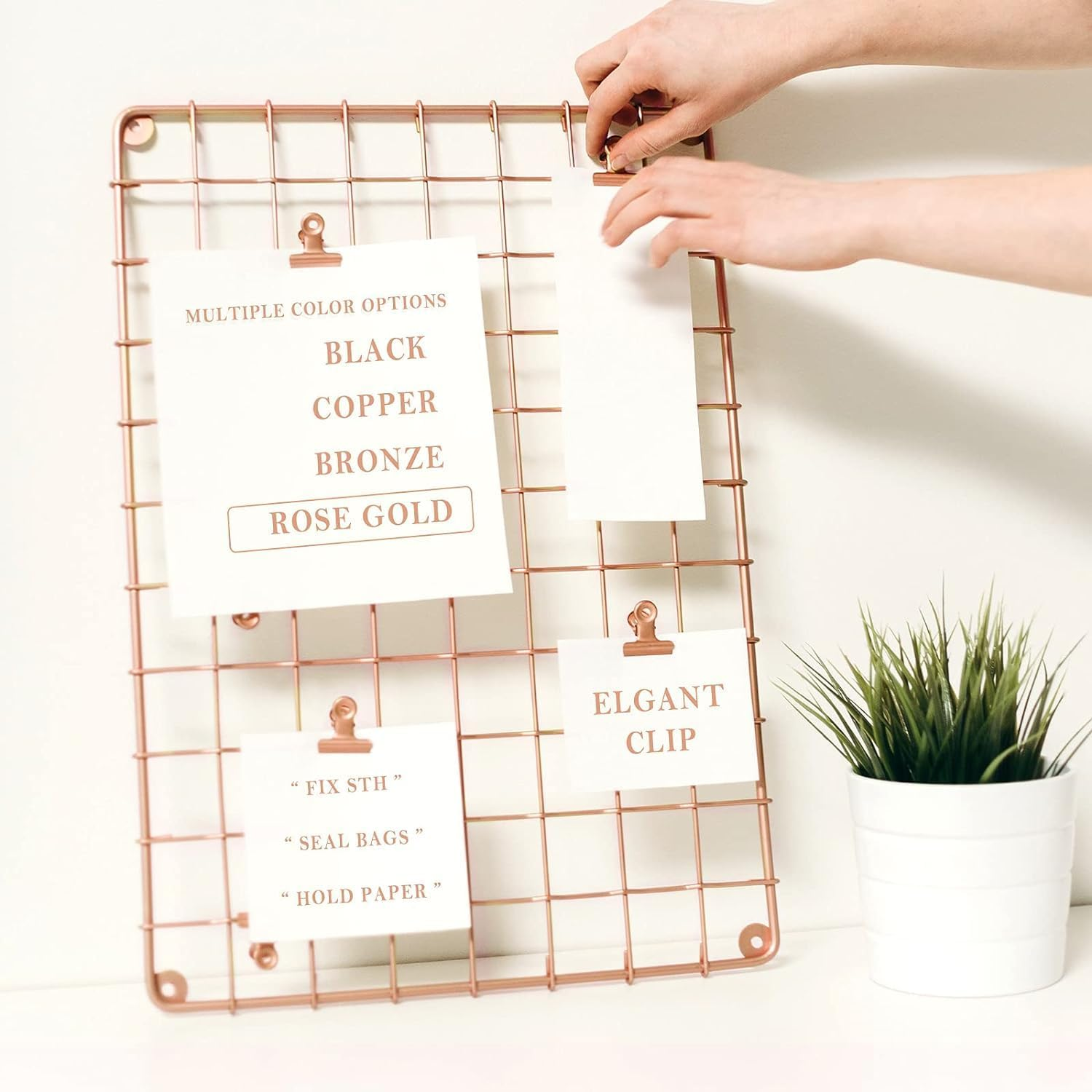 20 Pack Bulldog Clips with Push-Pins for Corkboard,Metal Clips for Crafts, Metal Binder Clips for Pictures, Spring Paper Clamps for Office Documents (Rose Gold,1.2Inch) image number 6