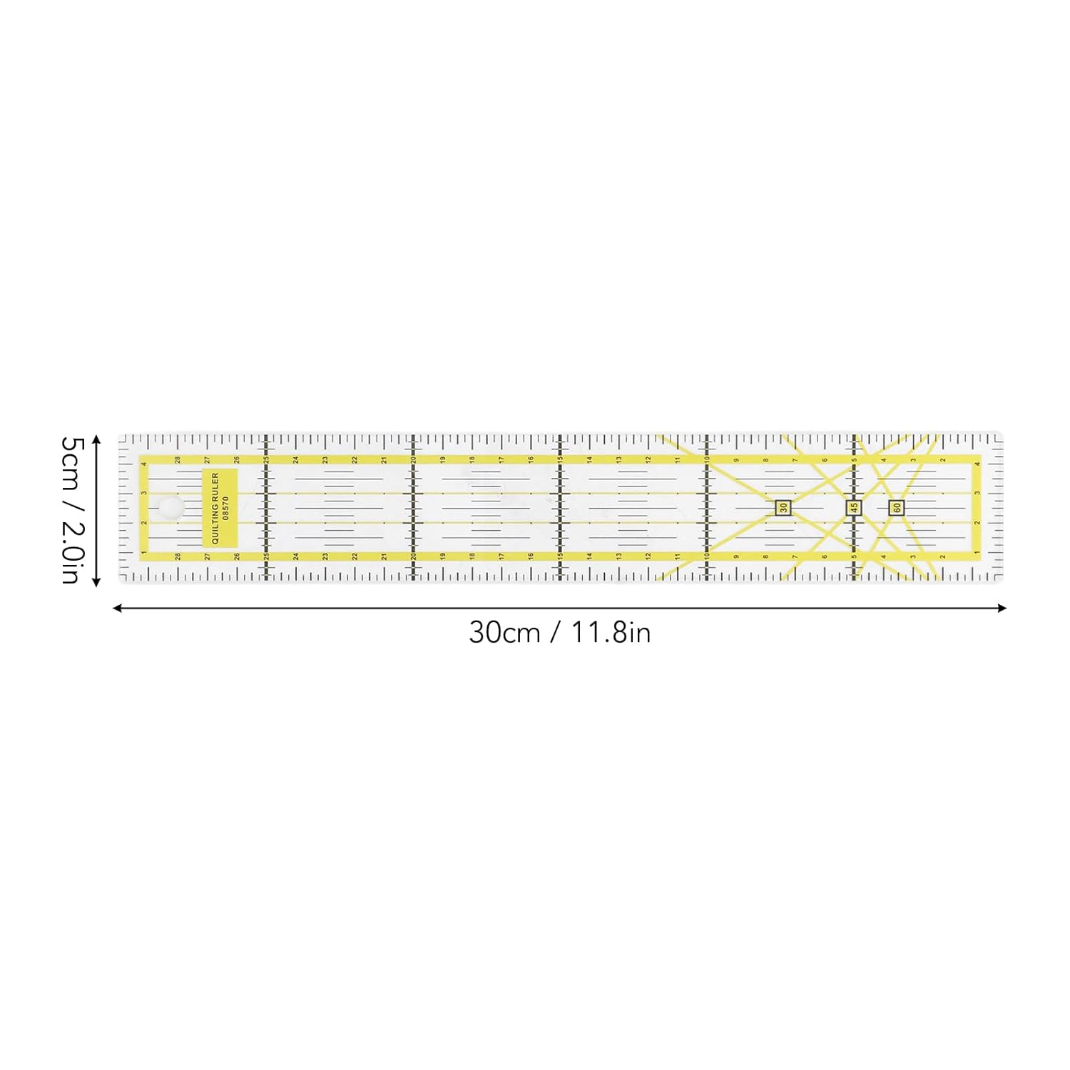 Omabeta 1PCS 5X30Cm Quilting Ruler, Acrylic Fabric Cutting Ruler for Home DIY Sewing Projects,Non-Slip Ruler,Yellow image number 6