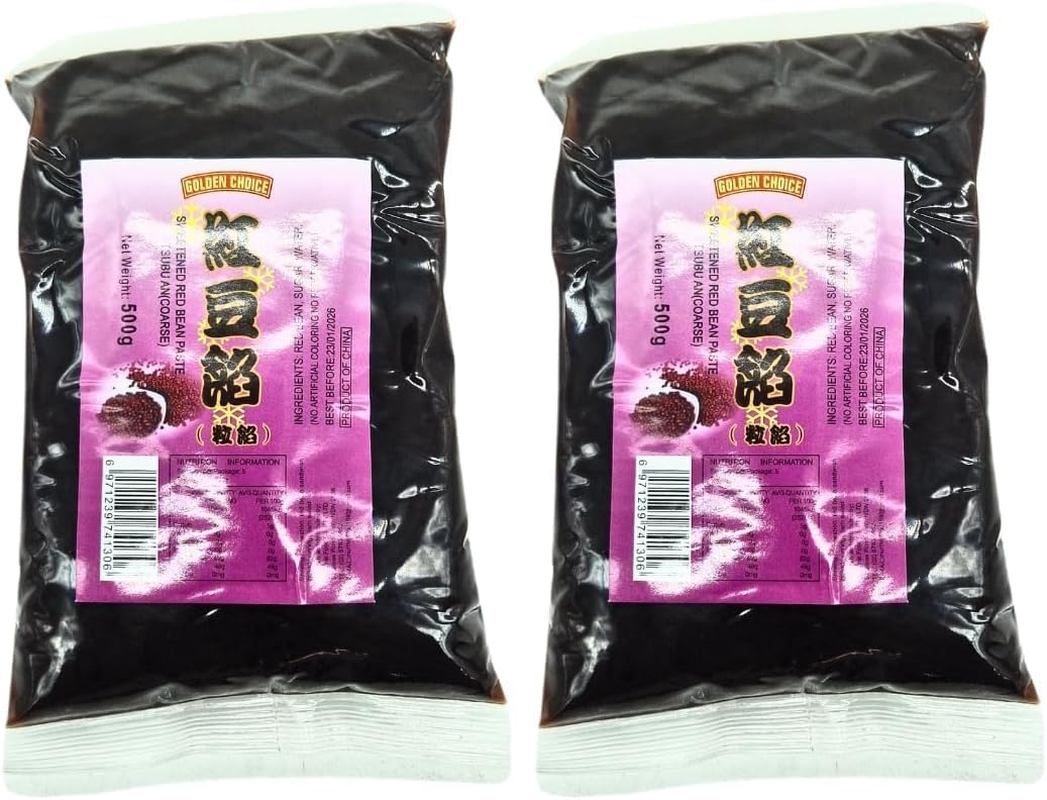 Golden Choice Sweetened Red Bean Paste Tsubu an | Traditional Asian Snack Filling for Pastries, Cookies, and Desserts | 500G image number 3