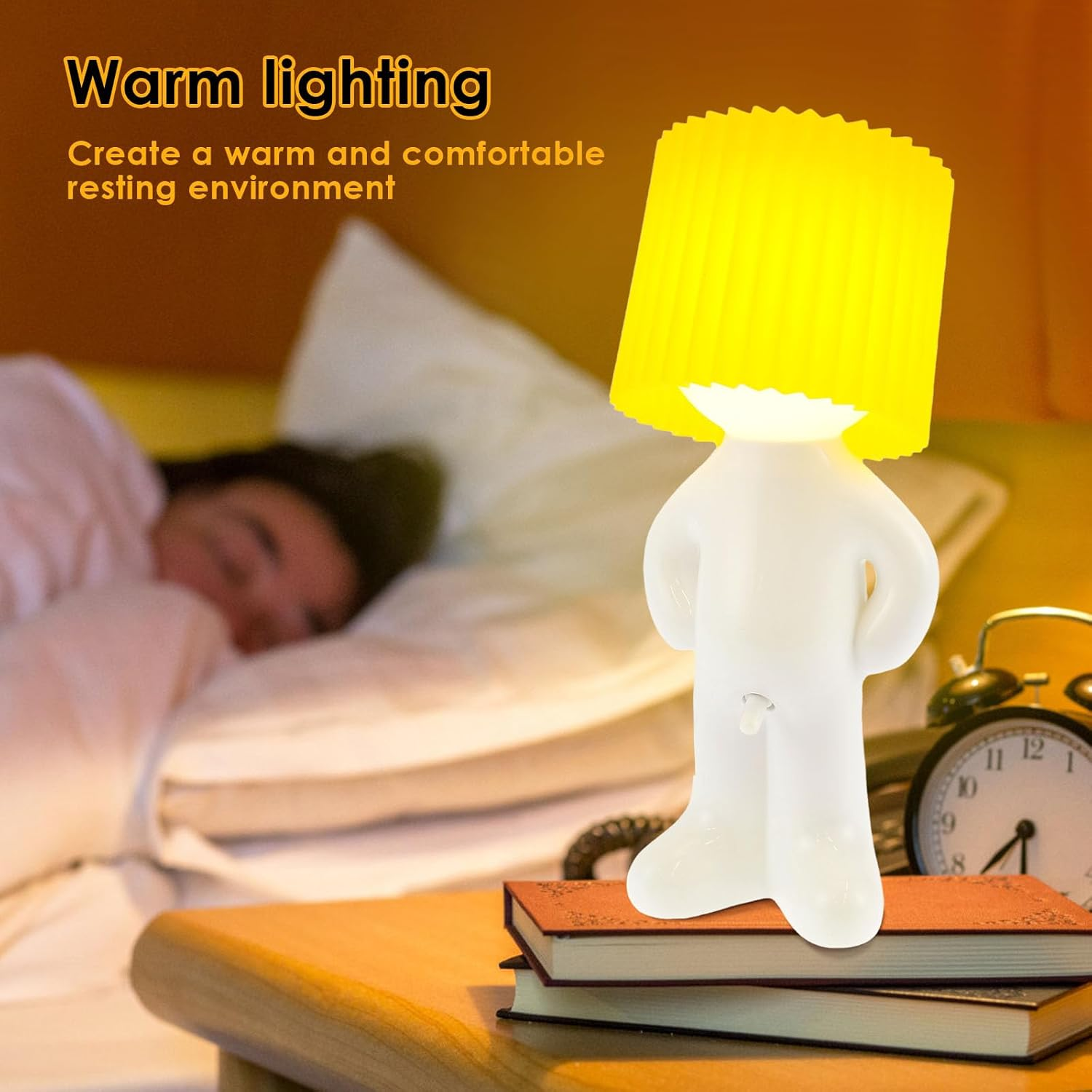 DJAPWPX Shy Boy Table Lamp, Creative Little Shy Man Lamp with Warm Light, Funny Bedside Night Light for Adults Men Women
