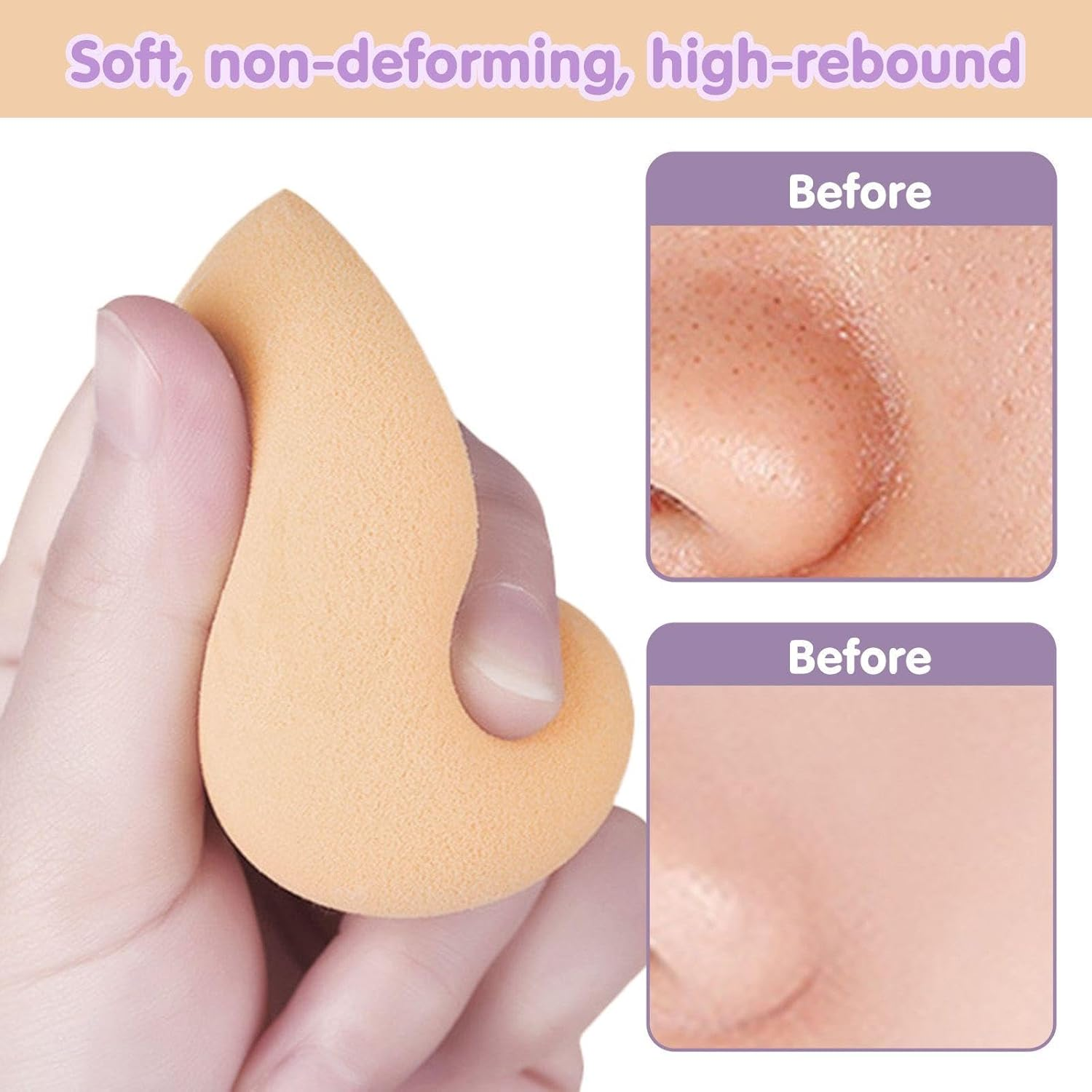 12Pcs Mini Makeup Puffs Soft Sponge Puffs Girls Cosmetics Suitable for Eyeshadow Foundation Loose Powder image number 5