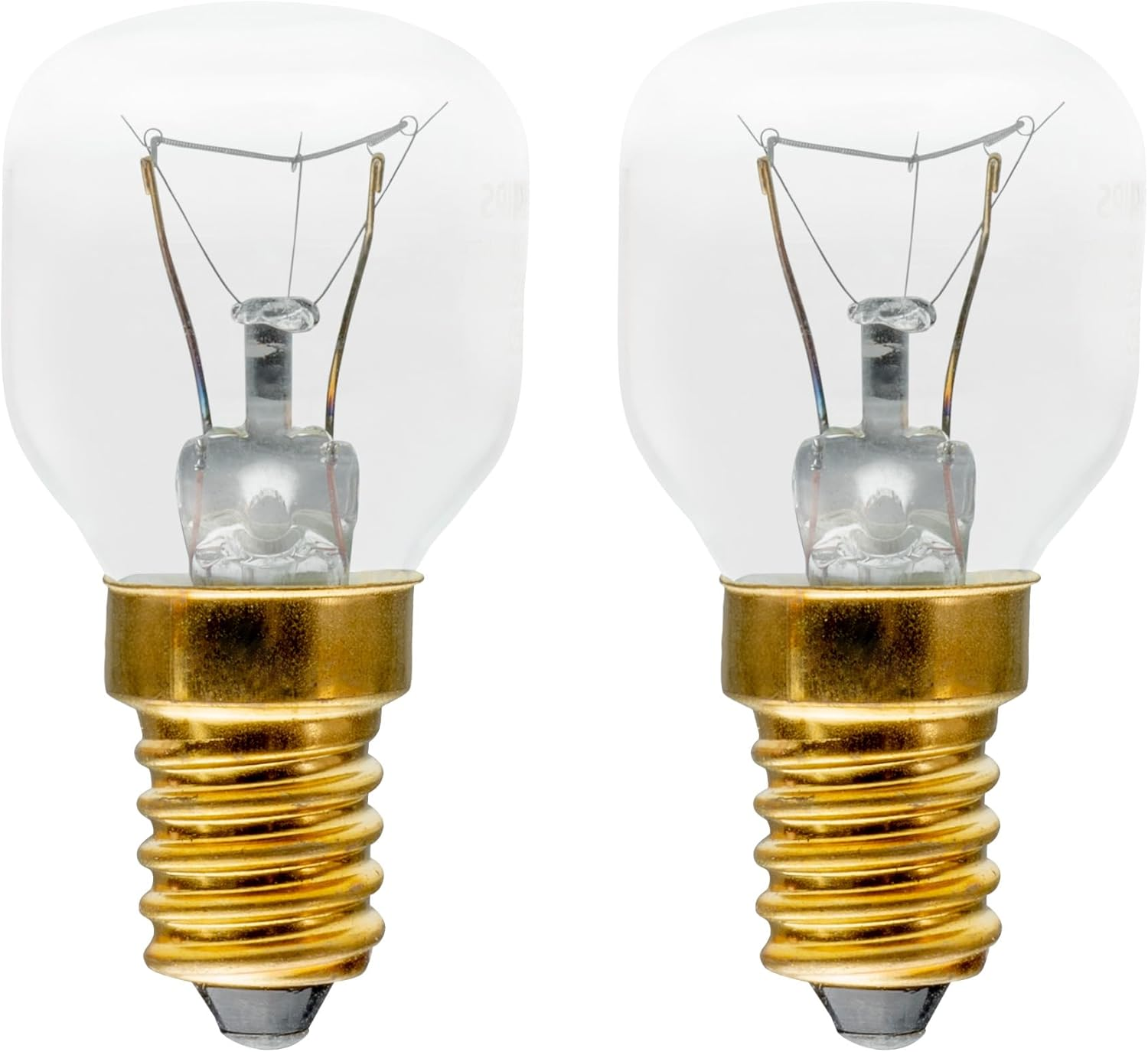 2 X Philips Oven 40W Lamp SES E14 Small Screw Cap 300&Atilde;&sbquo;&deg; Cooker Light Bulb Fits Aeg/Bosch/Siemens/Neff/Hotpoint, Gold