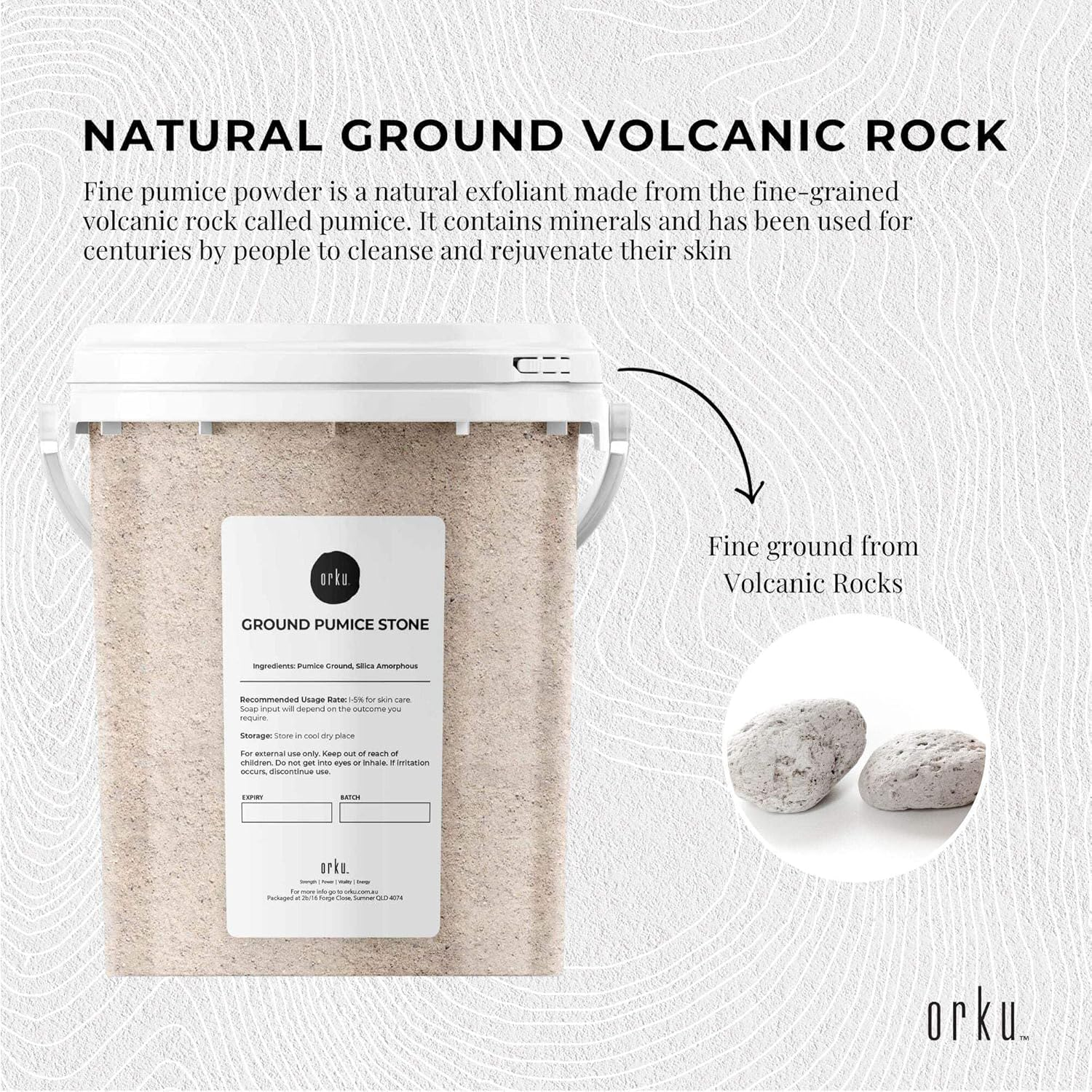 Ground Pumice Stone Granular Powder Tub Eco Exfoliant Body Scrub Soap Additive image number 6