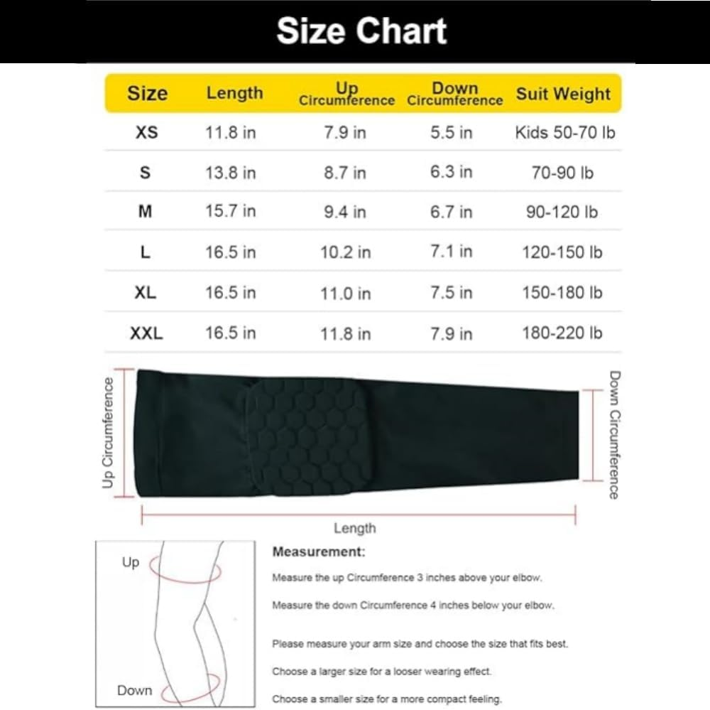 2 Pcs Shield Shape Elbow & Shin Pads Set - Crash Proof Compression Arm Sleeve Brace Protector for Volleyball, Basketball, Football, All Contact Sports (1 Pair, Black, Large) image number 4