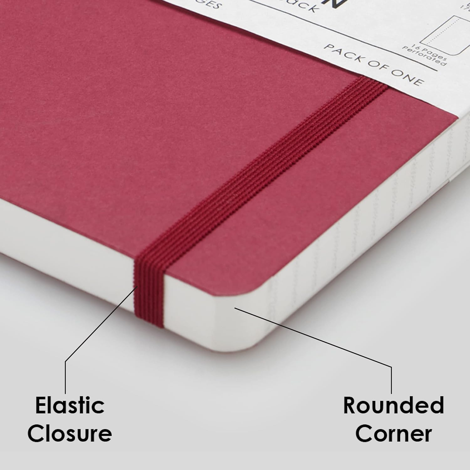 Mypaperclip Limited Edition A5 Checks/Squared Notebook | 190 Pages, 100 GSM, Soft Cover | Flat Lay Design | Bookmark, Elastic Closure & Back Pocket | Office Use, School, Journaling Diary (Raspberry) - Amethyst image number 5