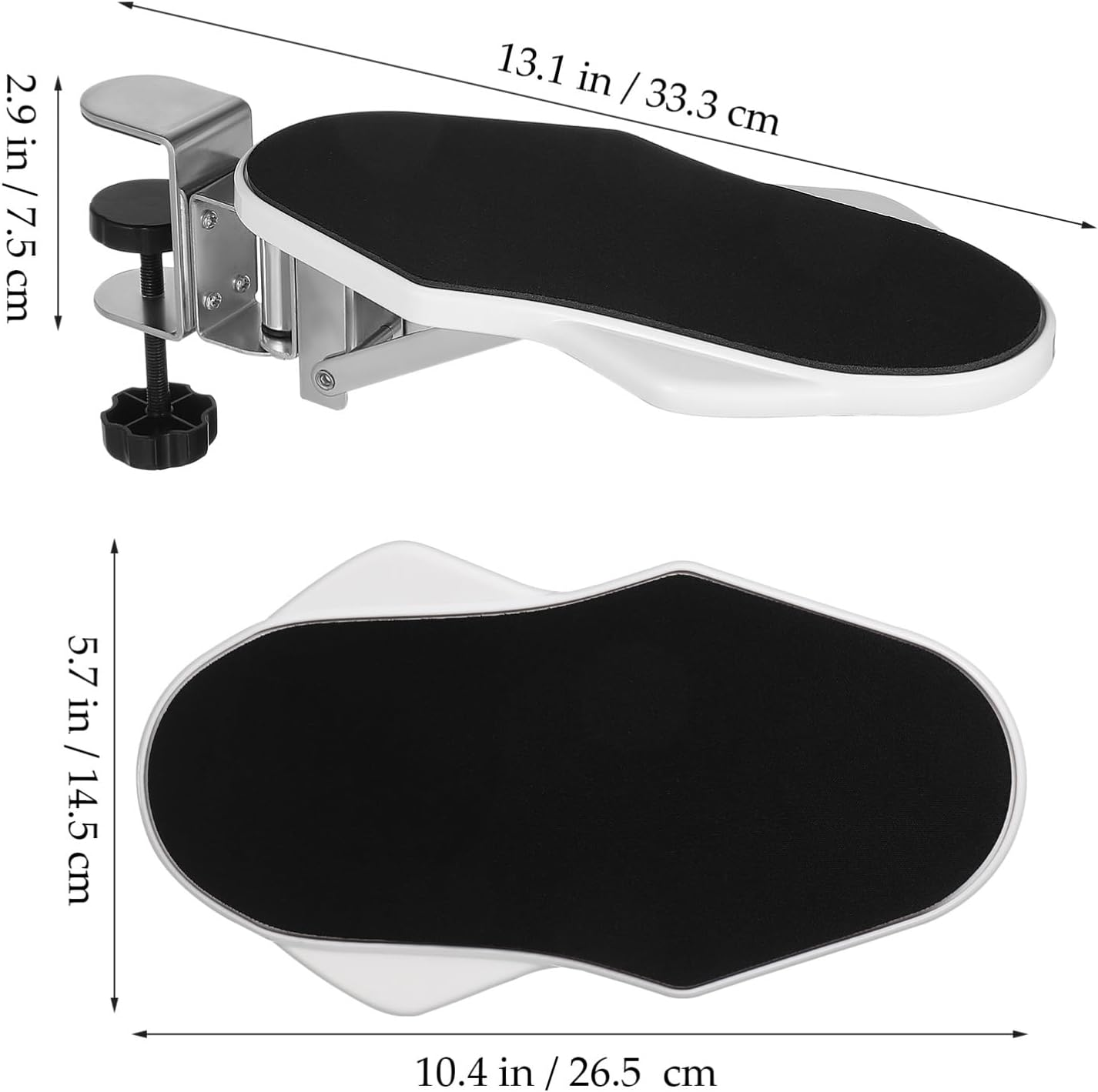 Operitacx Computer Arm Rest for Desk, 180&deg; Adjustable Rotating Elbow Arm Support, 90&deg; Foldable Desk Extender Tray, Ergonomic Mouse Pad Holder for Home and Office Desk image number 5