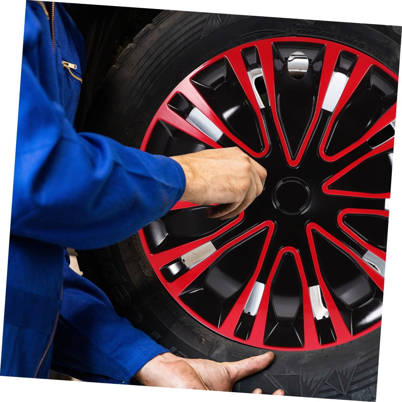 OSOLADY 2Pcs Car Wheel Hub Caps Decorative Wheel Rim Covers Fluorescent Tire Valve Caps Fit for Cars Trucks Suvs Automotive Accessories image number 2