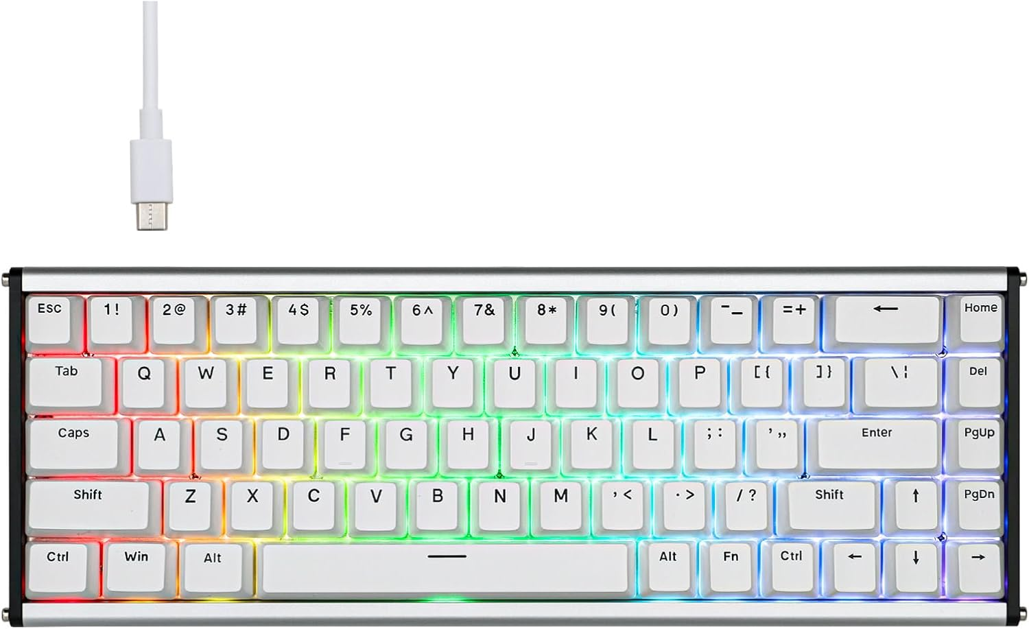 Mechlands AJAZZ ALUX68 HE Aluminum Rapid Trigger Gaming Keyboard with Magnetic Switch, Wired Hall Effect Keyboard with 8K Polling Rate, 0.125Ms Latency, RGB Backlight (White, ALUX68 Plus) image number 3