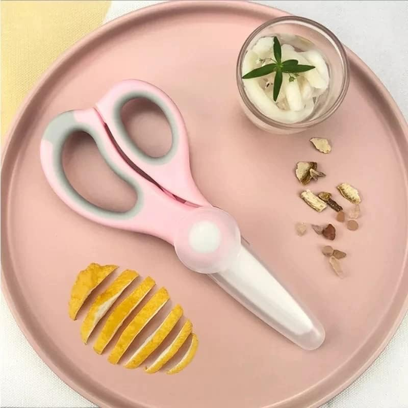 Durable Baby Food Scissors (Ceramic) (PINK) - Pink image number 1