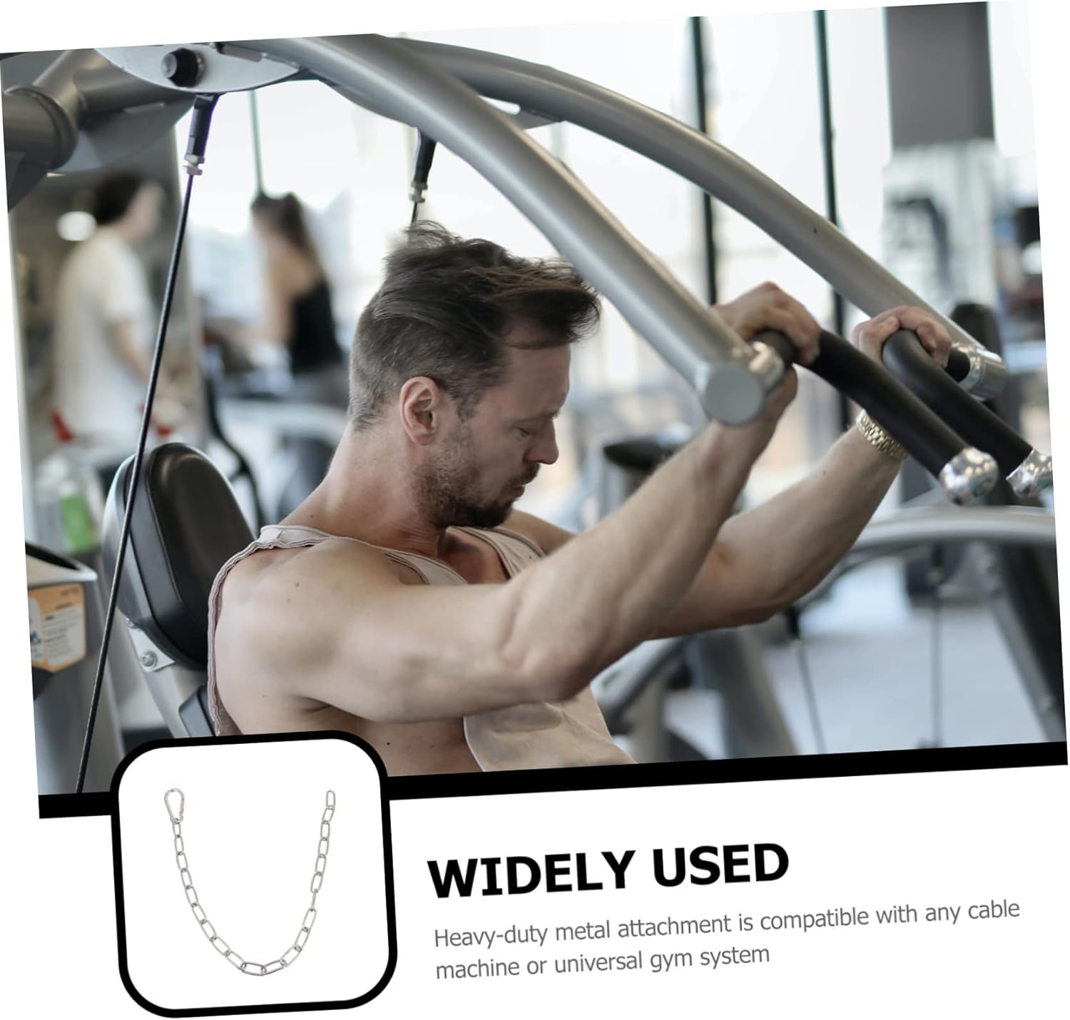 KOMBIUDA 1Pc Fitness Machine Extensive Chain Handle Grip Accessories for Fitness Equipment Durable and Reliable Attachment for Cable Pulley Systems