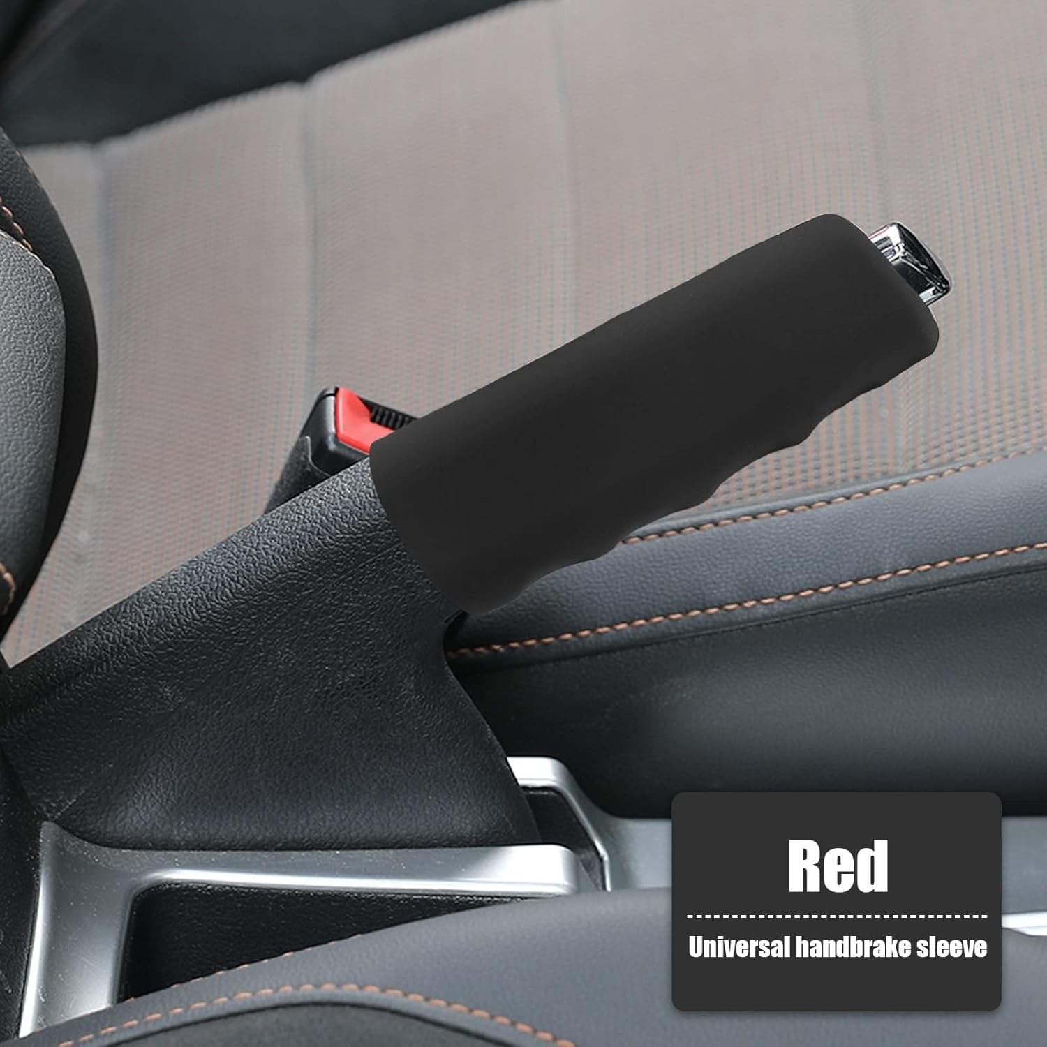 1 PC Car Handbrake Cover, Silicone Decorative Cover, Wave Shaped Handbrake Protector, for Car Brake Levers (Black) image number 5