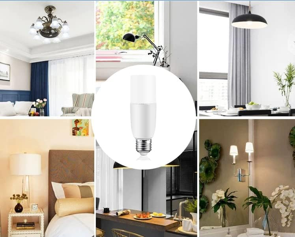 Tubular 6W LED Light Bulbs - 60 Watt Equivalent 600LM, E27 Base Daylight 6500K Non-Dimmable, Pack of 6 - 6W-Warm White-6Pack image number 2