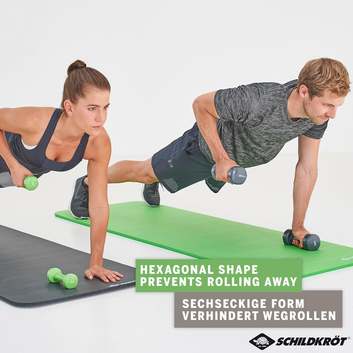 Schildkr&ouml;t Vinyl Dumbbell Sets, Available in Various Weights, 0.5 Kg - 3.0 Kg, Available in 4 Colours Box - Vinyl Dumbbells 0.5 Kg Set, 960204 image number 2