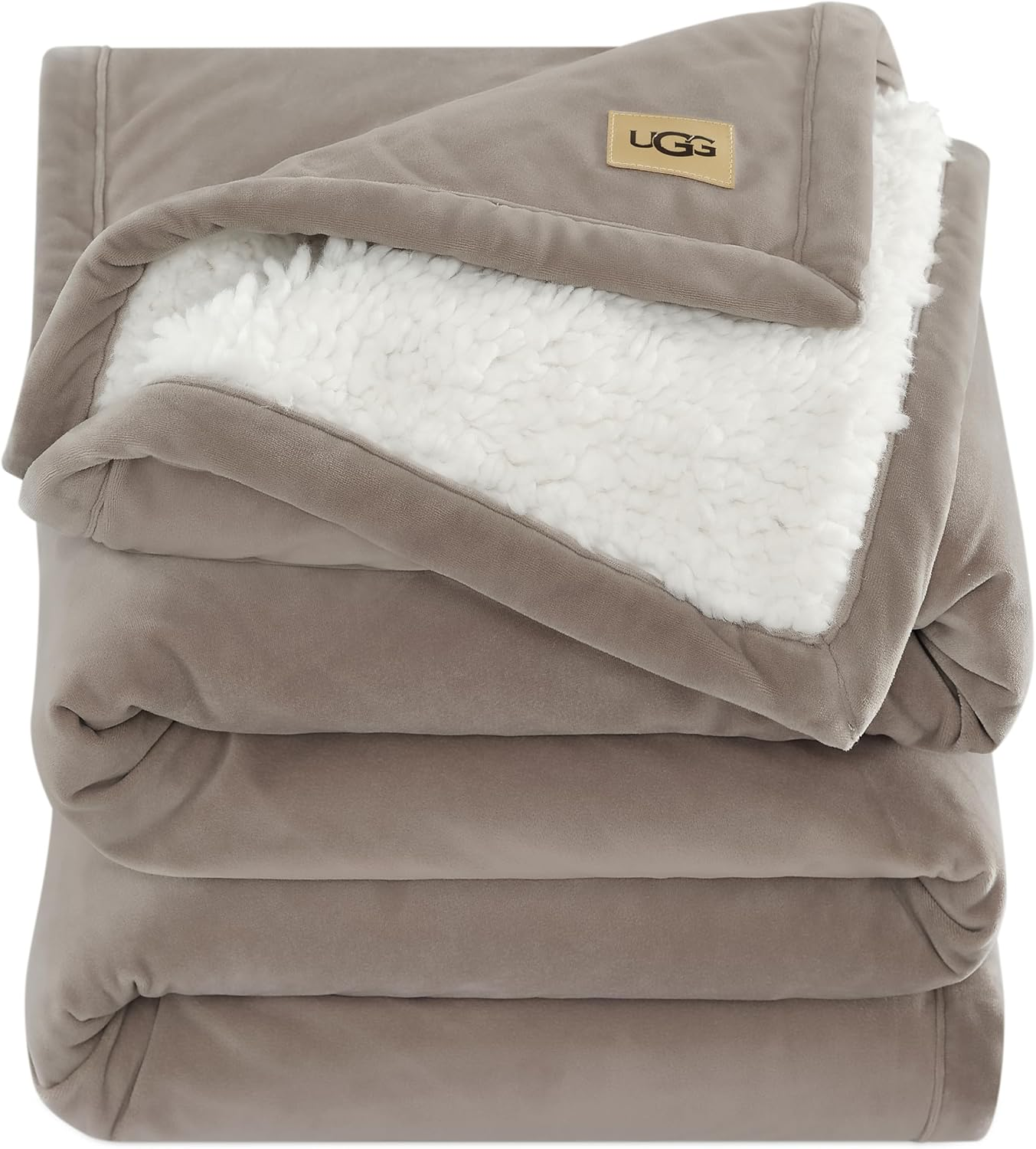 UGG 23858 Bliss Sherpa Fully Reversible Throw Blanket for Couch or Bed Machine Washable Easy Care Soft Plush Luxury Oversized Accent Blankets, 70 X 50-Inch, Charcoal