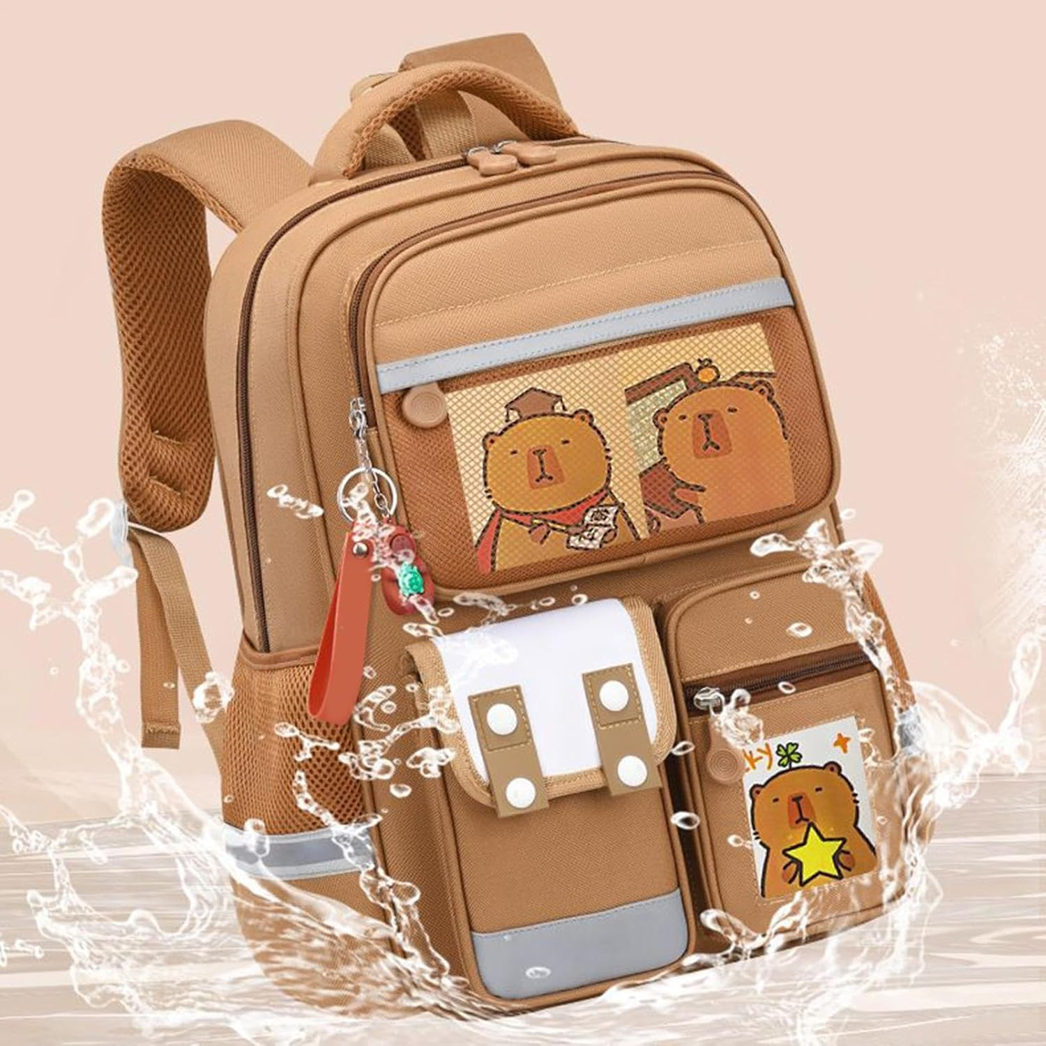 Stibtmr Capybara School Bag | Backpack Capybara Girl - Cartoon Laptop Bag Travel Leisure for Outdoor Camping Birthday Outing - M image number 2