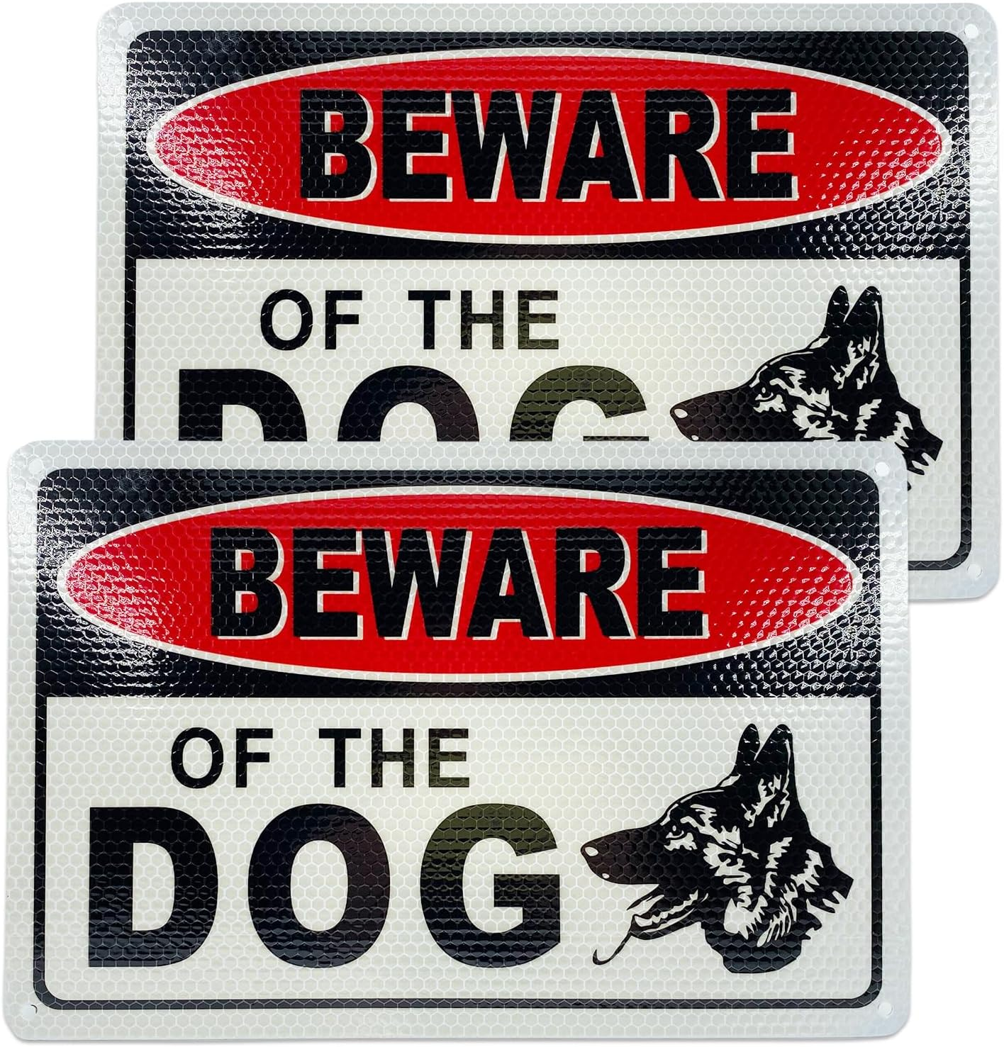 Beware of Dog Sign, Dog Warning Sign, UV Protected and Weatherproof, Indoor or Outdoor Use, Reflective Aluminum, 2 Pack image number 5