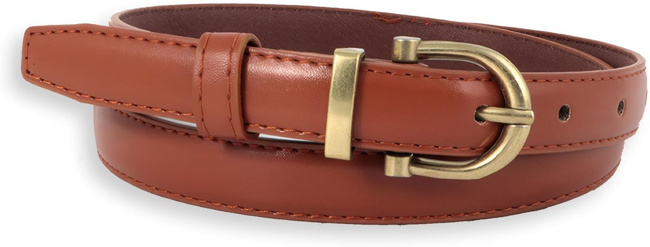 Kintiva Women'S Adjustable Skinny Leather Belt, Slim PU Strap with Metal Buckle image number 1