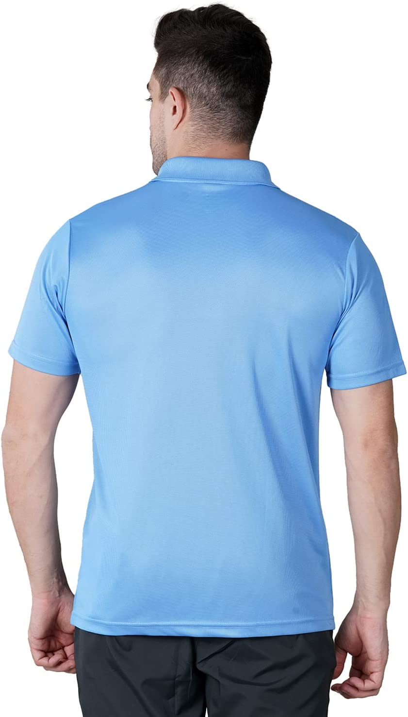 Nivia 2350-8 Polyester Polo T-Shirt (Sky Blue, S) | Light Weight | Comfortable | Stylish | Gym and Sports Wear image number 5