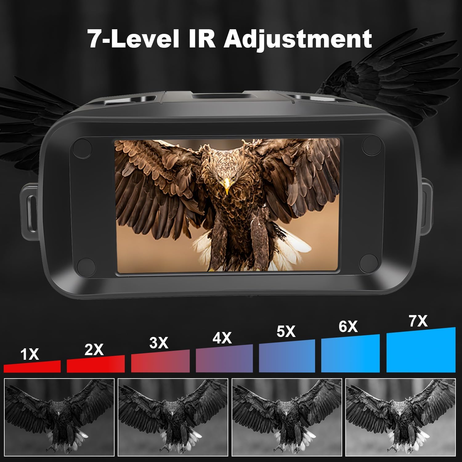 Night Vision Goggles, 3'' Large Screen Night Vision Binoculars for Adults, Infrared Binoculars with 32GB TF Card for Photos and Videos image number 2