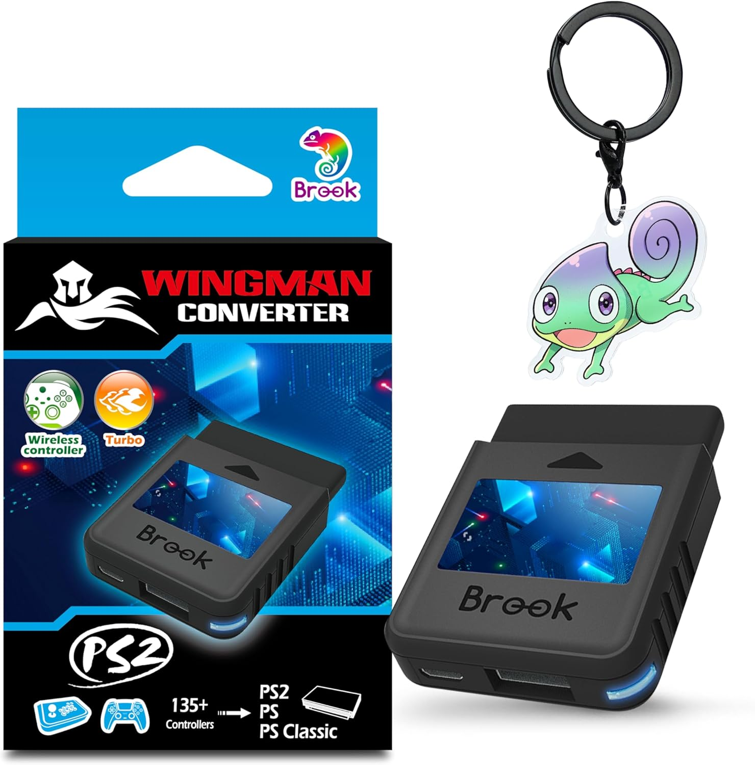 Brook Wingman PS2 Converter with Keychain - Wireless Version of PS4/3 to PS2/1, Retro Consoles Converter on PS2/ PS1/PS Classic Consoles, for PS Retro Consoles [Exclusive Version] image number 5