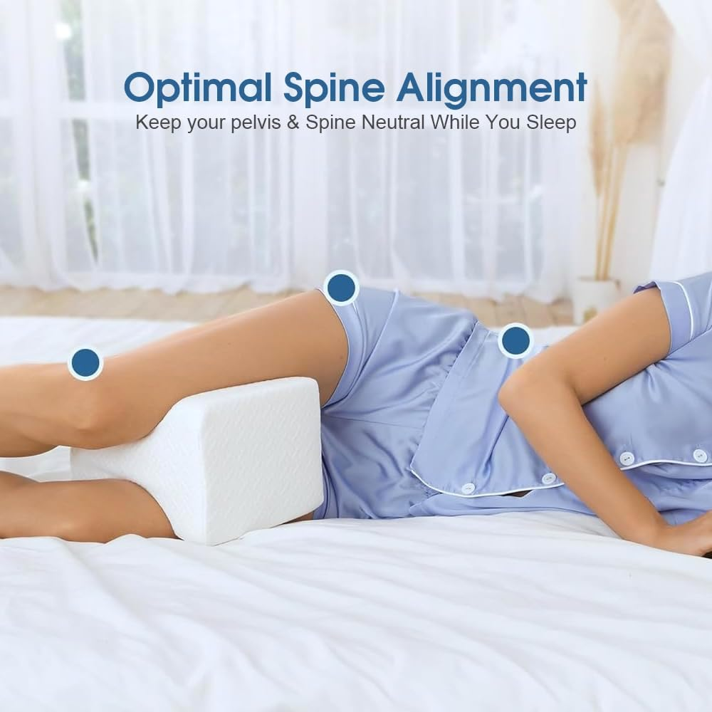 Felic Knee Pillow for Side Sleepers, Comfort Memory Foam between Legs Pillow Leg Pillow for Side Sleeping, Elevation Pillow for Pregnancy, Hip Pillow Suitable for Knee Hip and Lower Back Pain (1-Pack) - 1-Pack image number 6