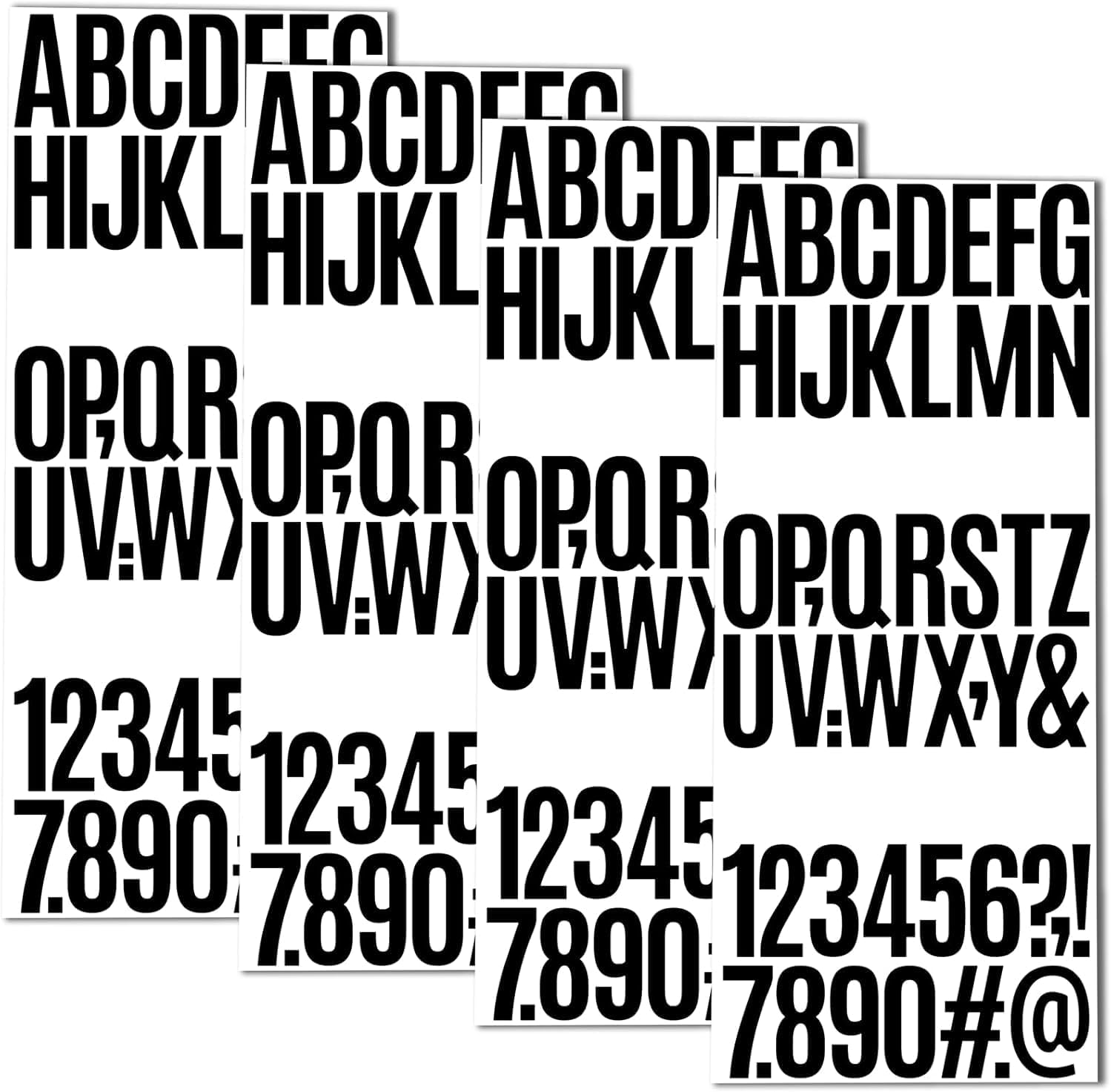 12 Sheets Vinyl Letter Stickers 192 Pcs Mailbox Letters and Numbers for outside Self Adhesive Mailbox Number Sticker Waterproof Alphabet Sticker for Signs Car Door House Address Number (Black, 3 Inch)
