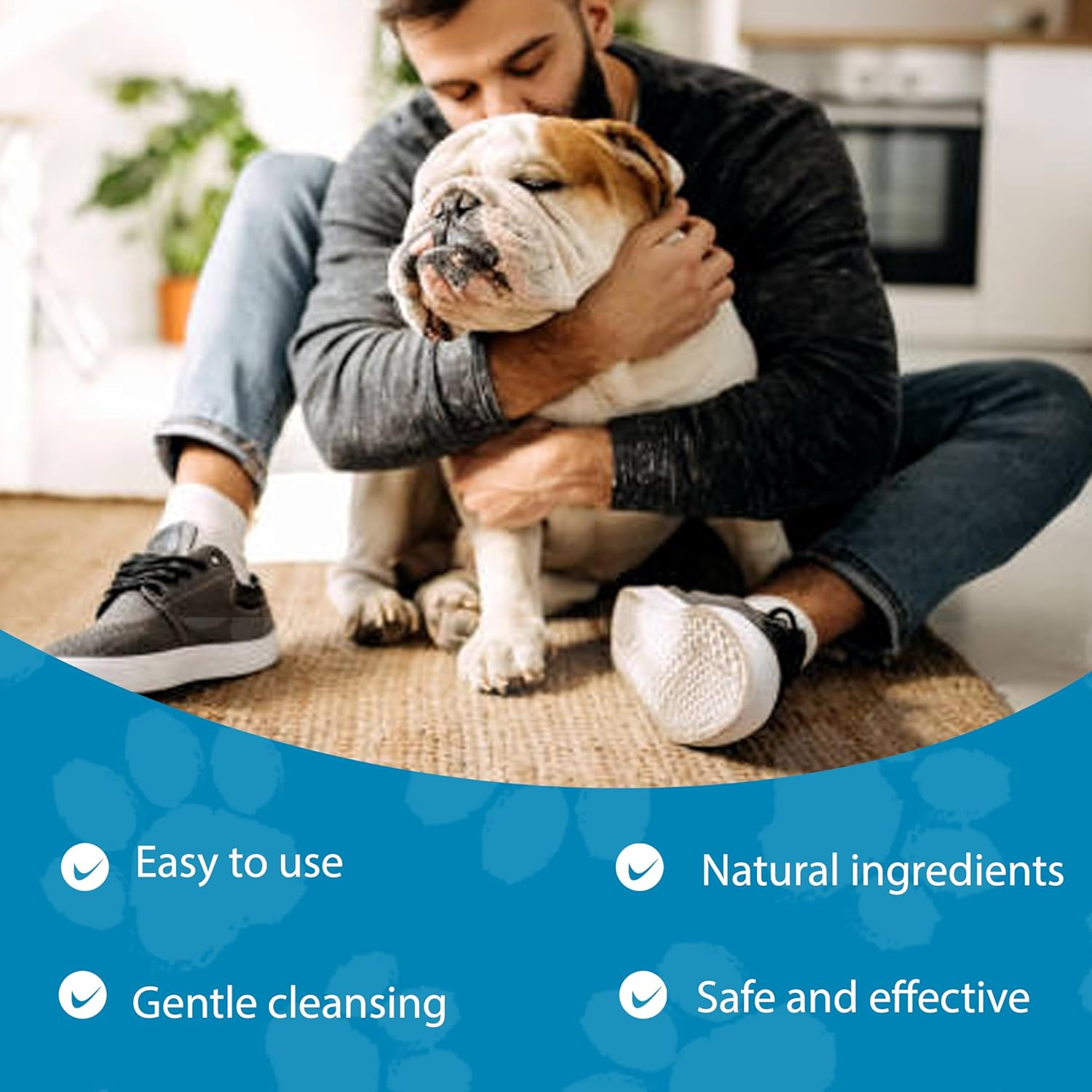 Bulldog Wrinkle Wipes for Dogs 100 Count - Clean and Sooth on Wrinkles, Folds - Dog Wrinkle Wipes French Bulldog, English Bulldog, Pugs, Frenchie - 3.15 in Large Dog Face Wipes - Unscented image number 6