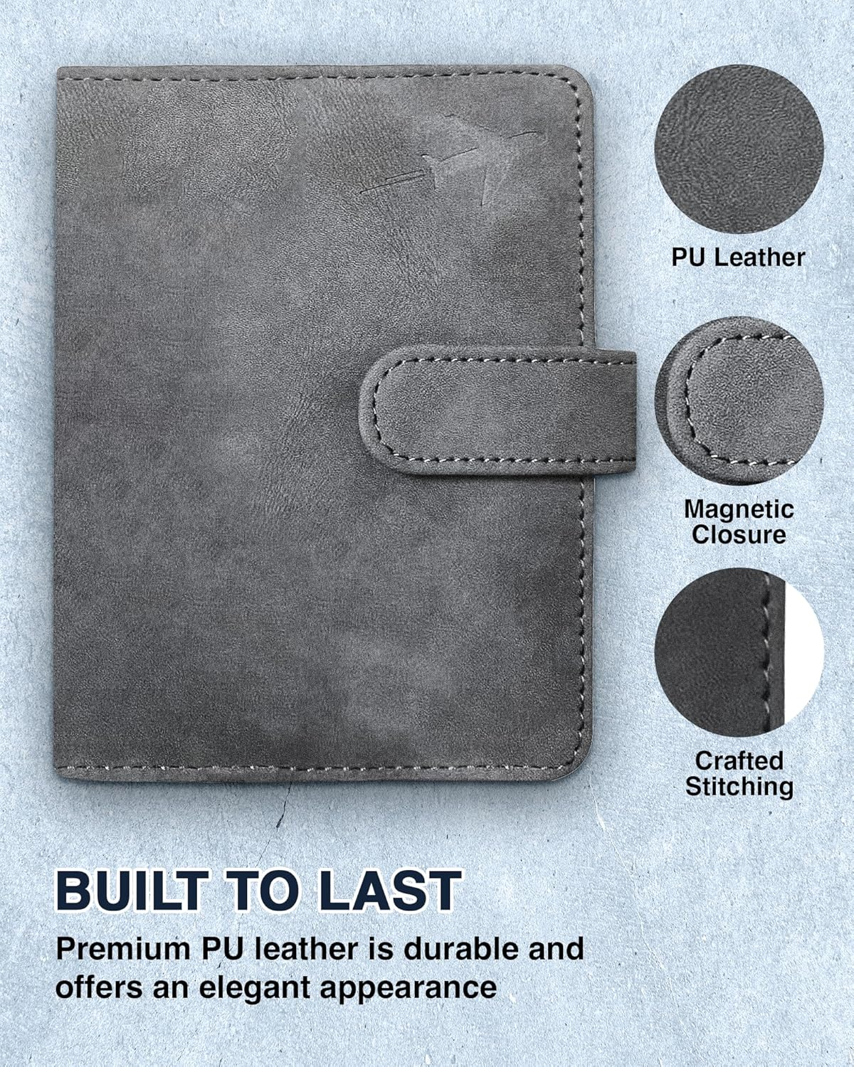 Boxiki Travel PU Leather Passport Holder Travel Wallet &ndash; Passport Cover for Passport & Credit Cards with Ultra-Compact Design for Secure Traveling &ndash; Ideal for Men and Women image number 2