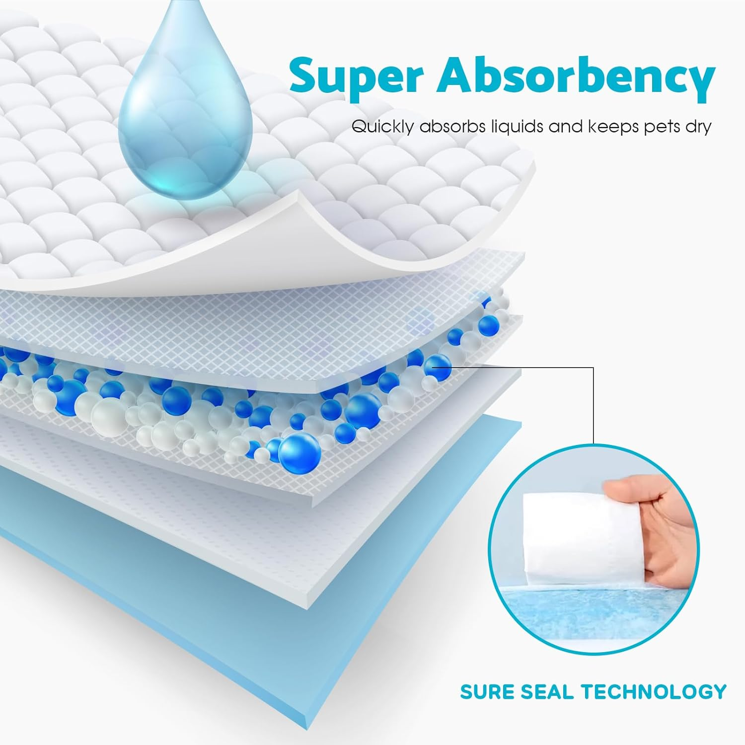 Advwin Disposable Dog Diapers for Male Dogs, 50-Pack Super Absorbent Male Dog Wraps, Leak Proof Belly Wraps with Wetness Indicator, Puppy & Doggie Diaper for Peeing, 11-17 Inch Waist image number 4