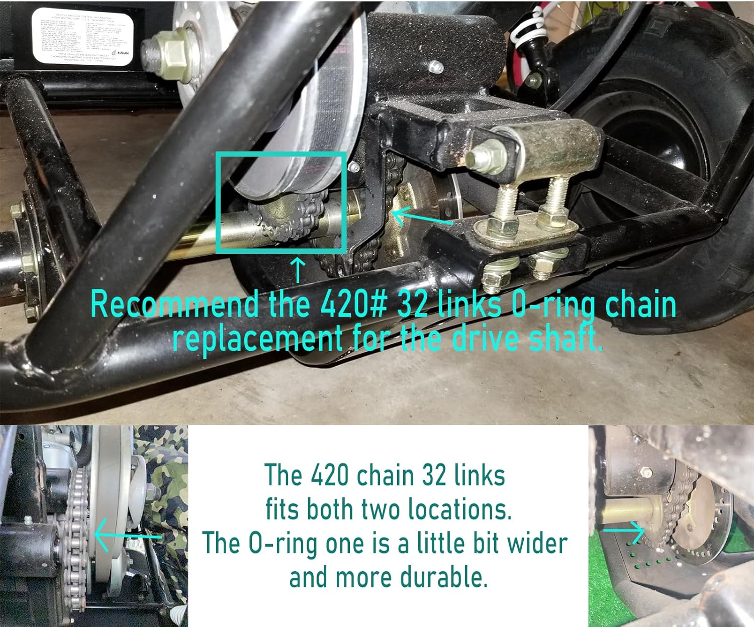 OEM Coleman KT196 Drive Chain Go Kart Chian 420-32 Link Jackshaft Drive Chain Coleman Powersports 196Cc Parts image number 4
